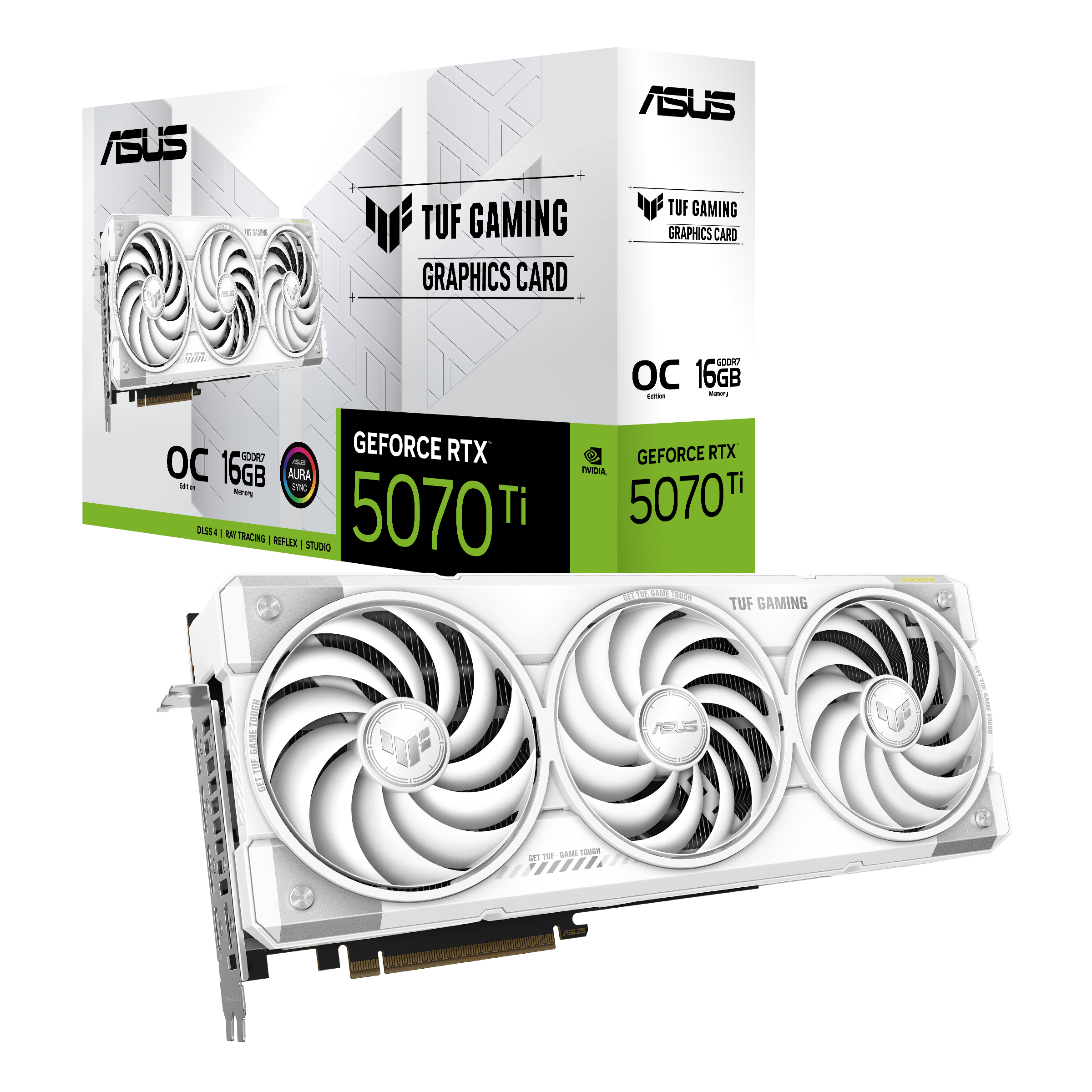 ASUS GeForce RTX 5070 Ti TUF White OC - 16GB GDDR7 RAM - Grafikkort Grafikkort Hvid 90YV0MD3-M0NA00
