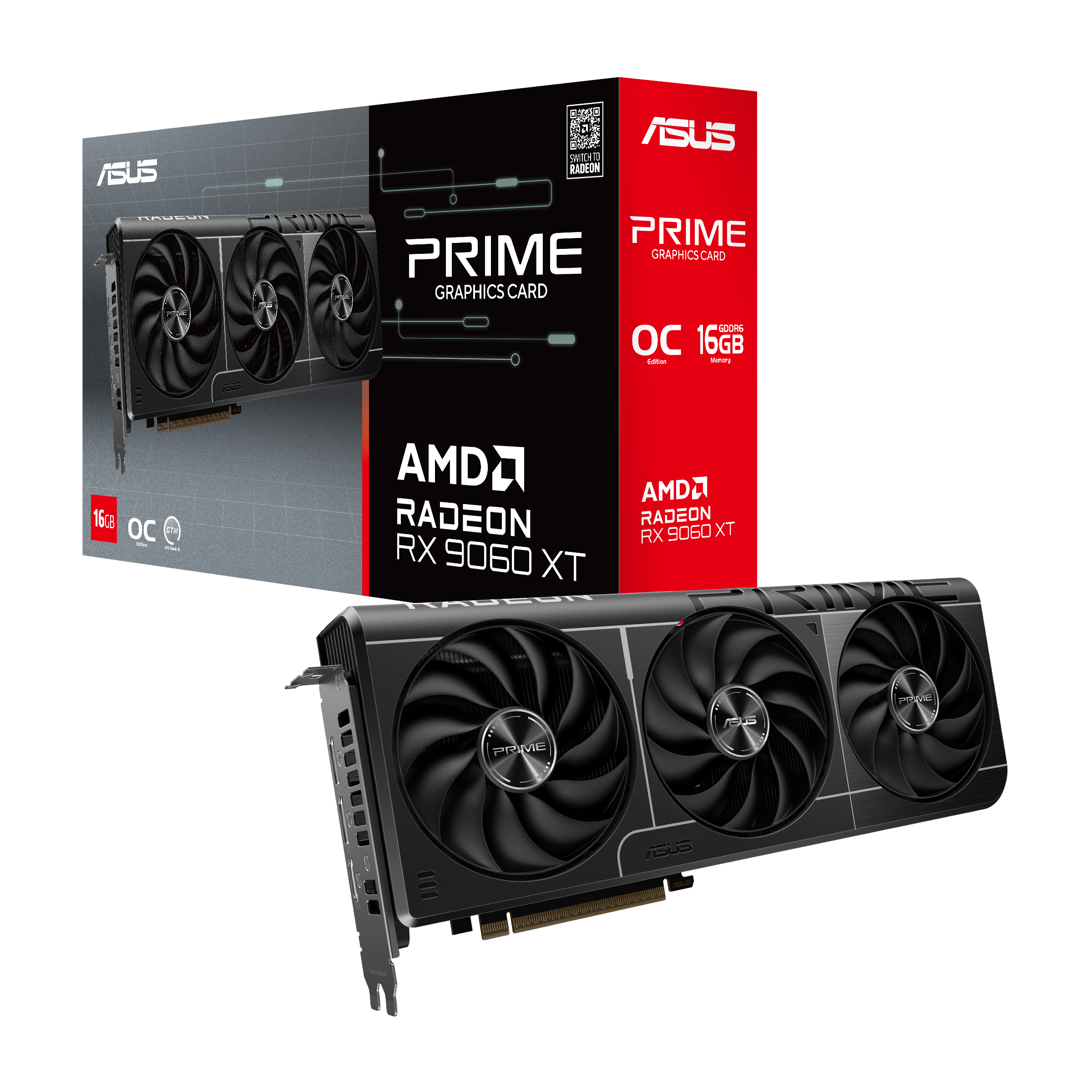 ASUS Radeon RX 9060 XT Prime OC - 16GB GDDR6 RAM - Grafikkort Grafikkort Sort 90YV0LF1-M0NA00