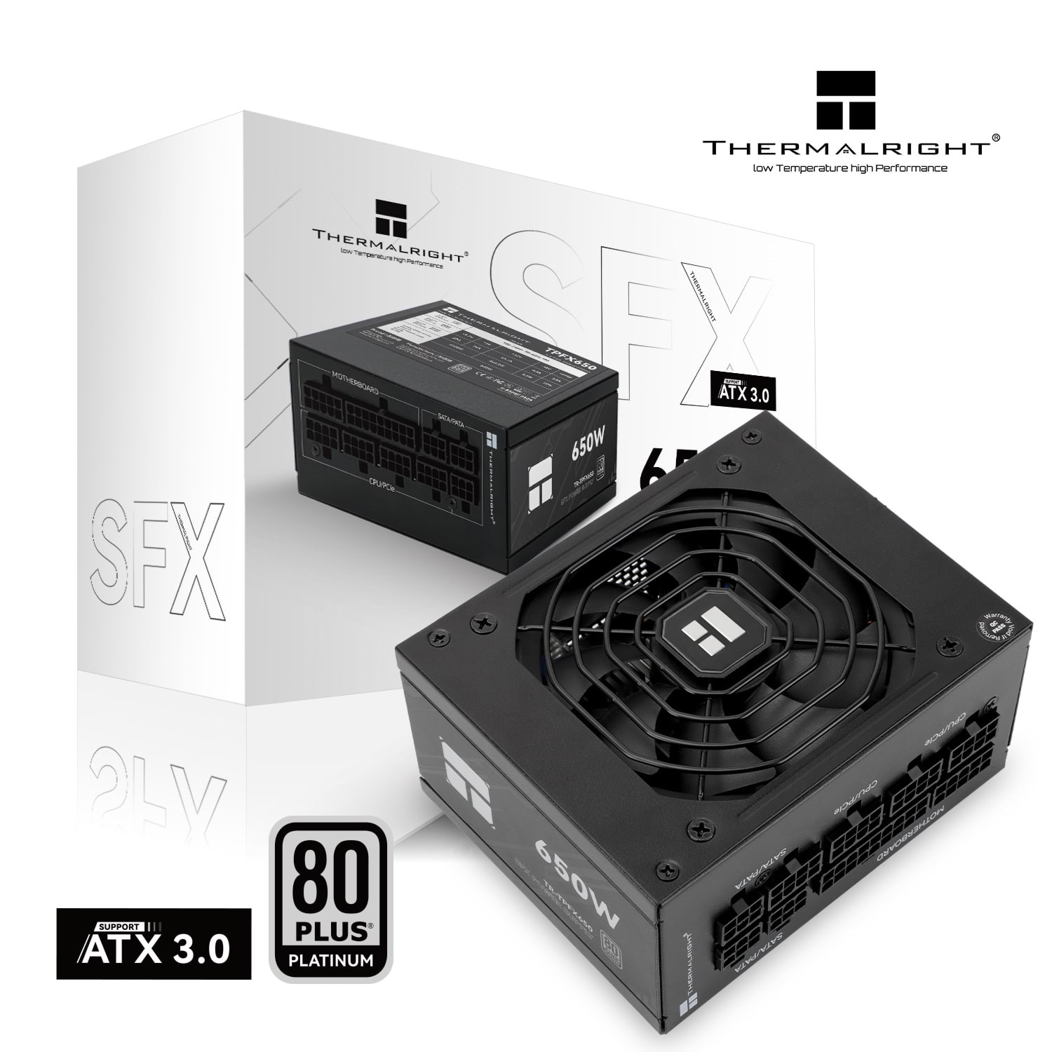 Thermalright TR-TPFX 650 Strømforsyning - 650 Watt - 120 mm - ATX 3.0 - 80 Plus Titanium certified Strømforsyning Sort