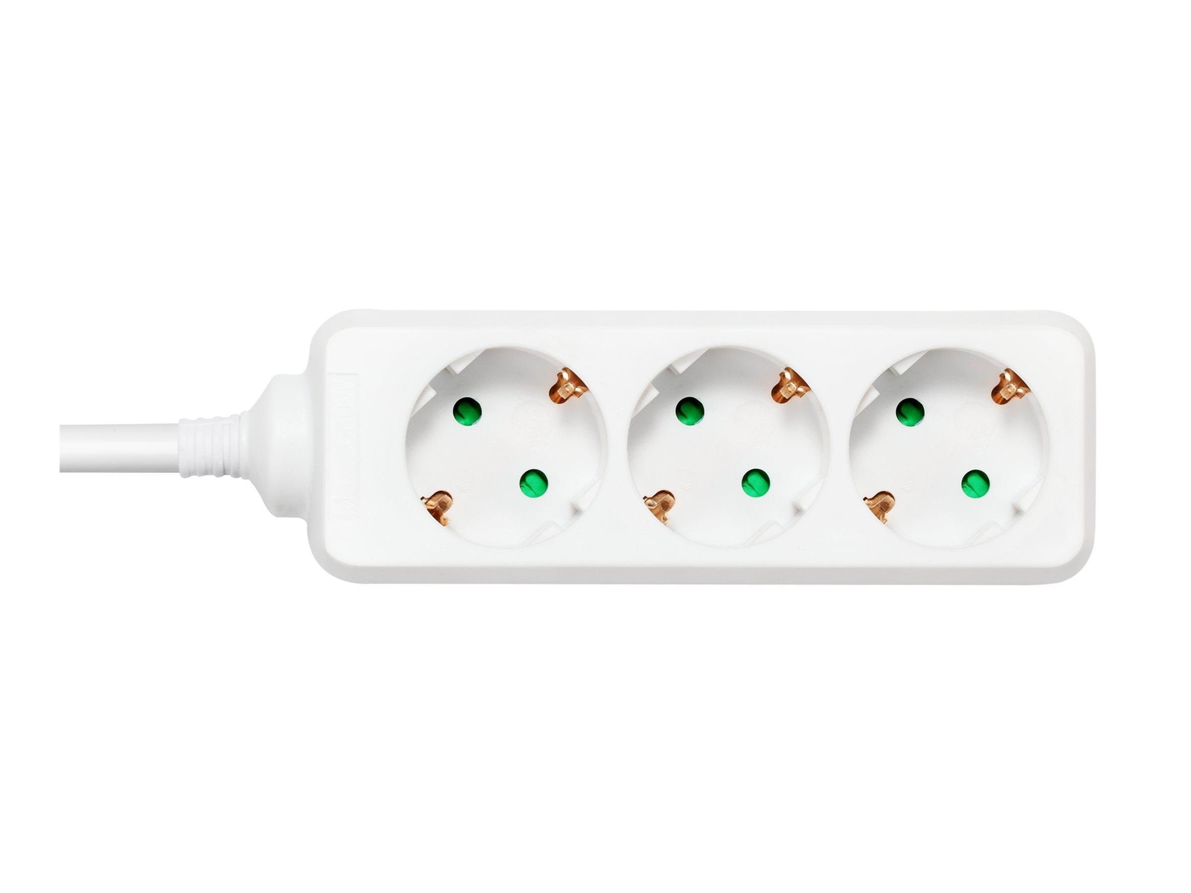 Deltaco GT-0302 Power Strip - 5 m Strømkabel Hvid