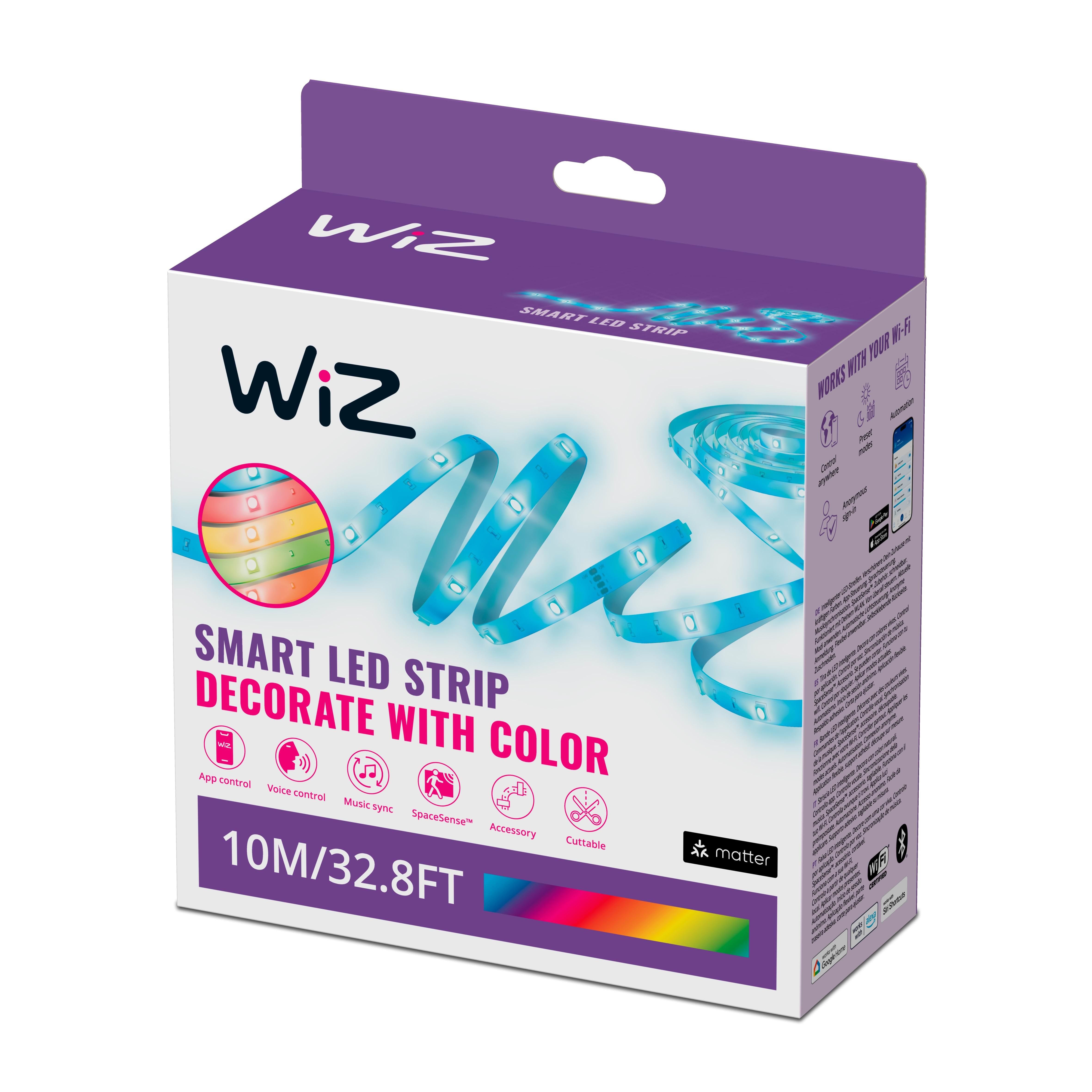 WiZ RGB LED strip 10m Type-C Smart Home 929004139901