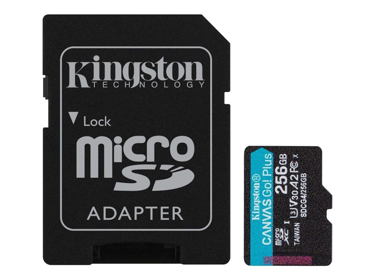 Kingston Canvas Go! Plus microSD/SD - 200MB/s - 256GB Hukommelseskort SDCG4/256GB
