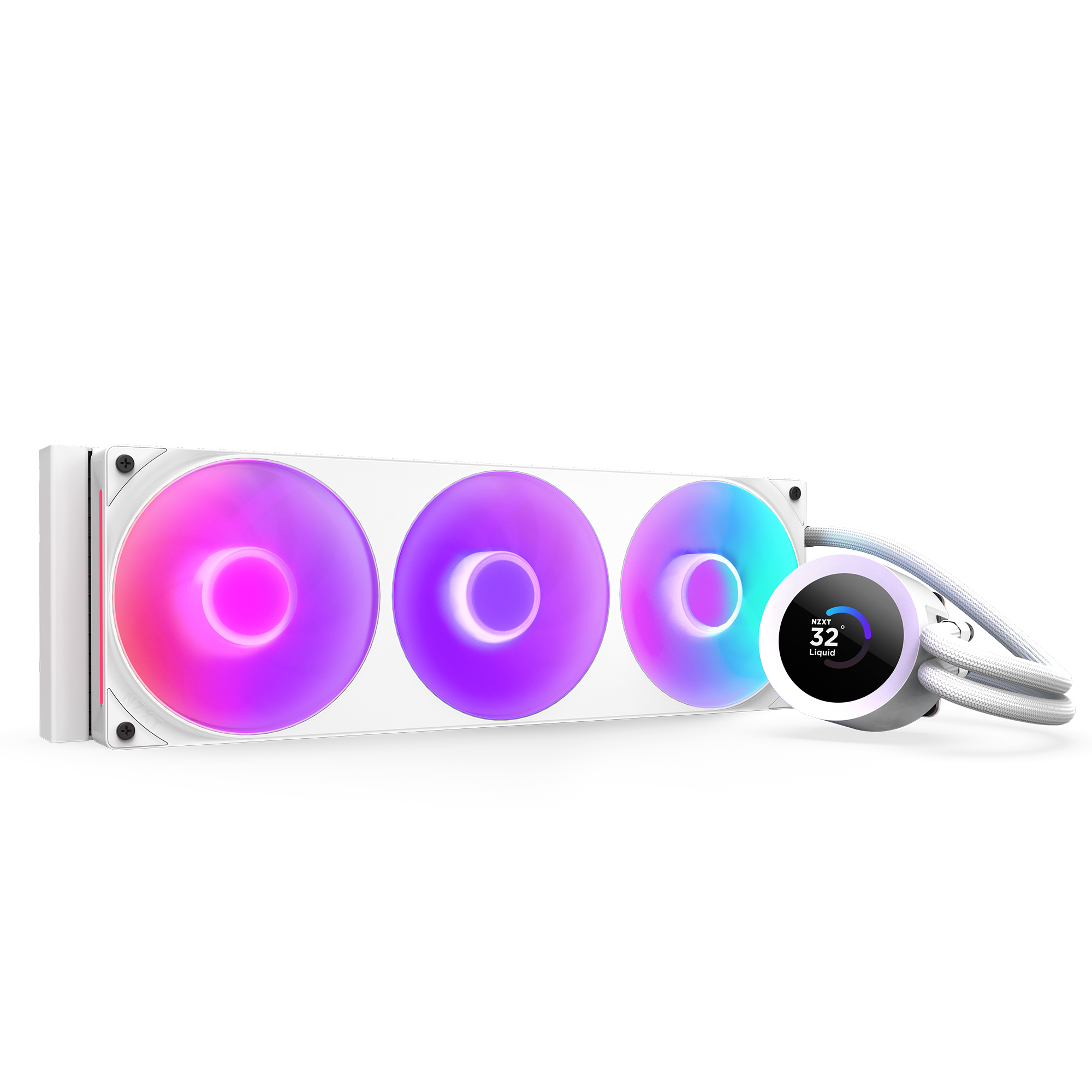 NZXT Kraken Plus 360 RGB White - CPU Vandkøling Cpu Køler Hvid med RGB RL-KR360-W2