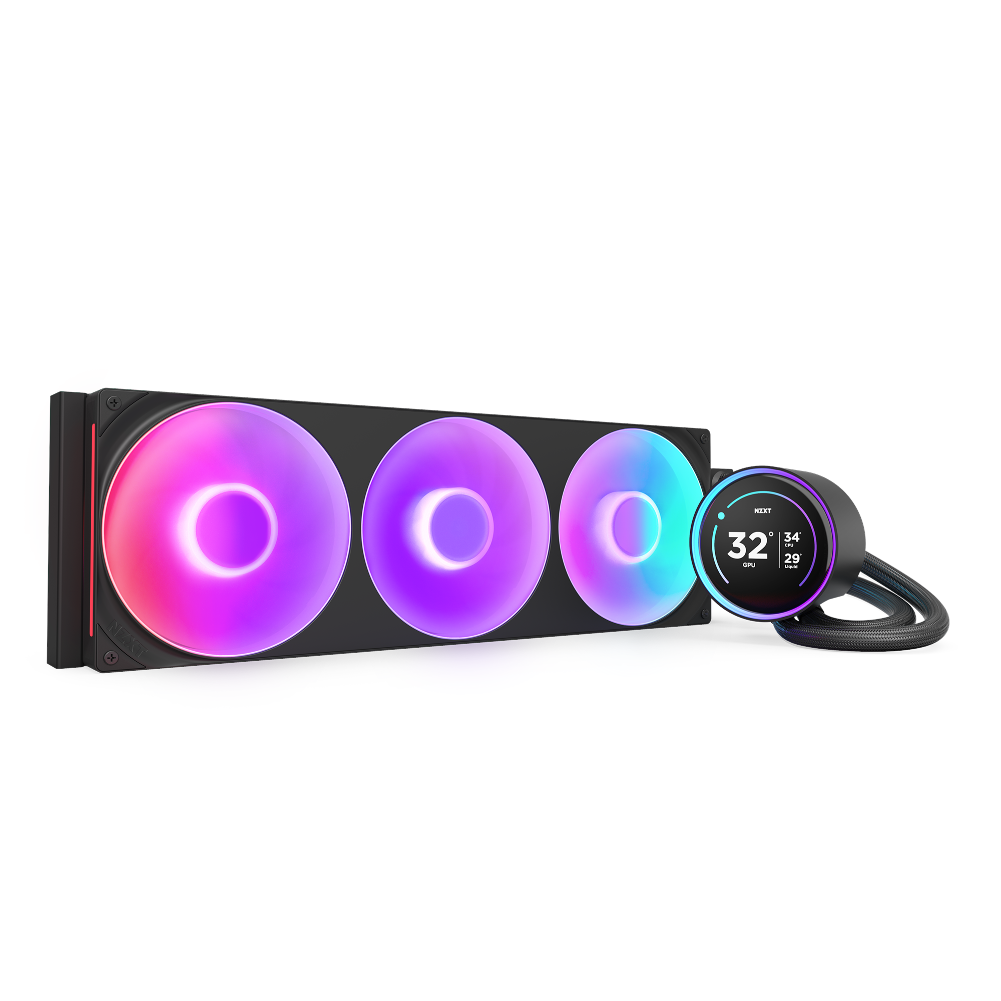 NZXT Kraken Elite 420 RGB V2 - CPU Vandkøling Cpu Køler Sort med RGB lys RL-KR42E-B2