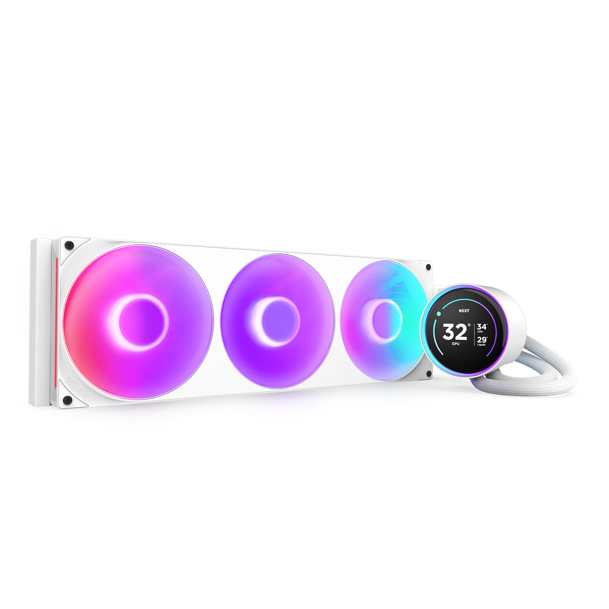 NZXT Kraken Elite 420 RGB V2 - CPU Vandkøling Cpu Køler Hvid med RGB RL-KR42E-W2