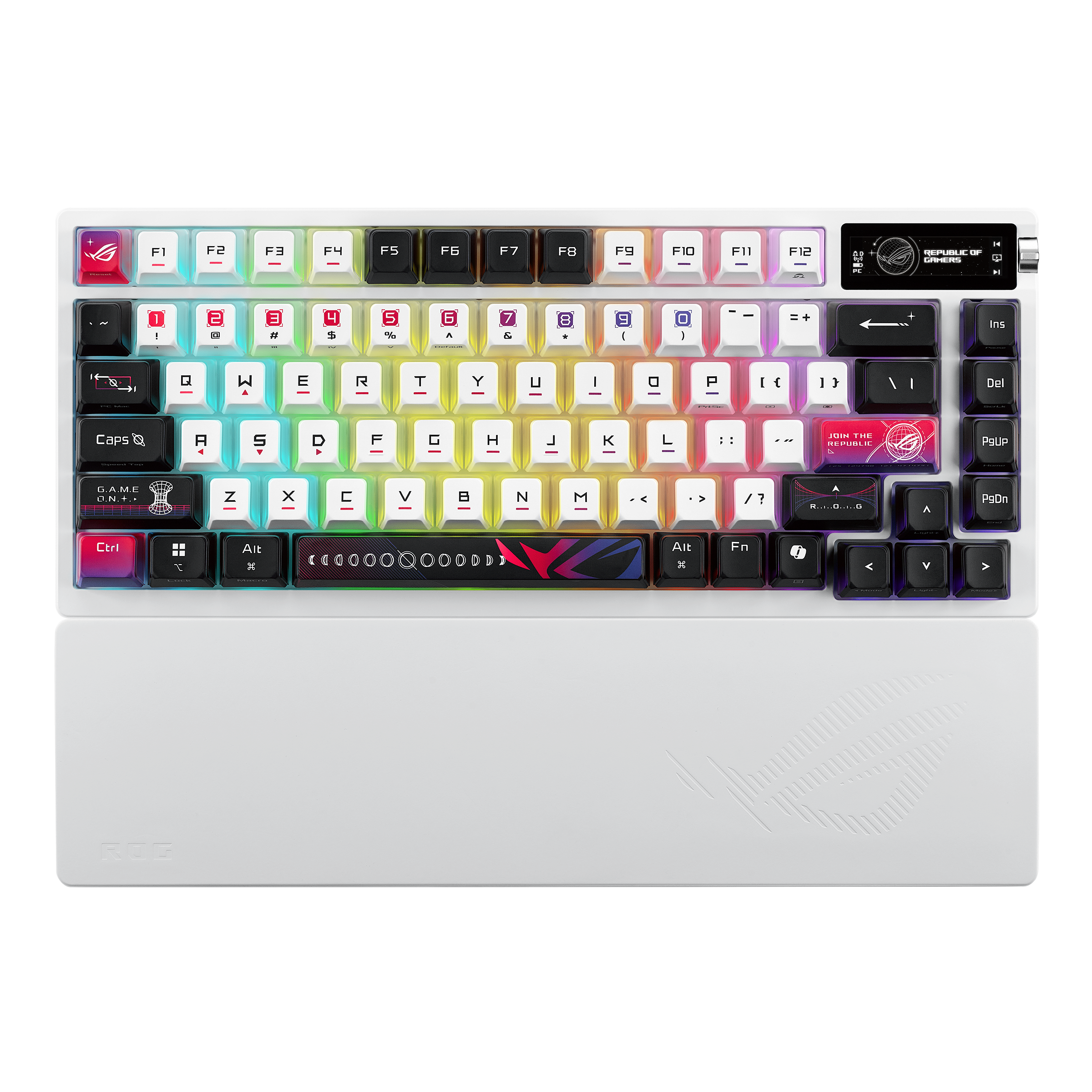 ASUS ROG Azoth X 75% Wireless DIY Custom RGB - Gaming Tastatur - Uden Numpad - Nordisk - Hvid
