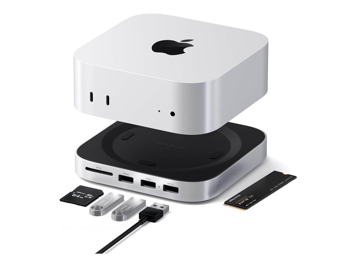 Satechi Mac Mini M4 Stand & Hub with SSD Enclosure Docking Station ST-GNMMES