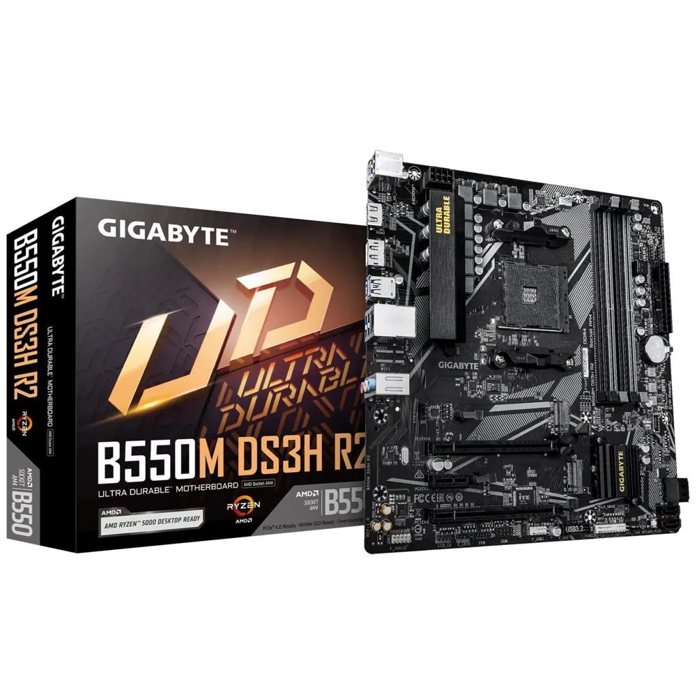 GIGABYTE B550M DS3H R2 Bundkort - AMD B550 - AMD AM4 - DDR4 RAM - Micro-ATX