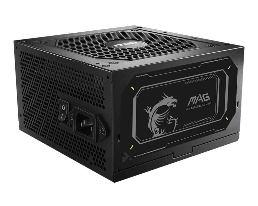 MSI MAG A750GL PCIE5 II Strømforsyning - 750 Watt - 120 mm - ATX 3.1 - 80 Plus Gold certified Strømforsyning Sort