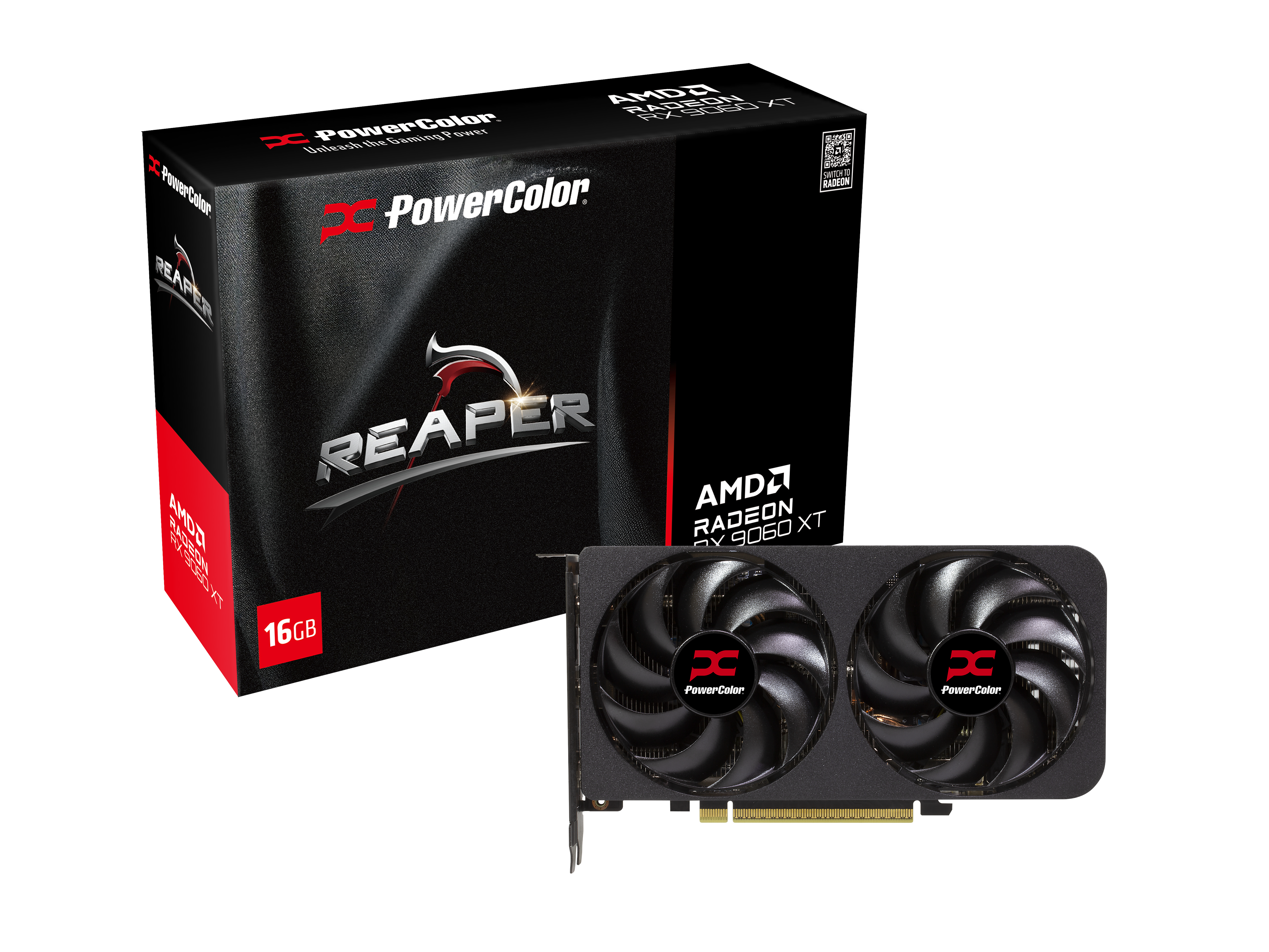 PowerColor Radeon RX 9060 XT Reaper - 16GB GDDR6 RAM - Grafikkort Grafikkort Sort RX9060 XT 16G-A