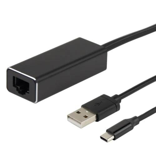 Deltaco Ethernet Adapter Casting Device - 1 m Usb Kabel Sort USBC-CAST-ETH