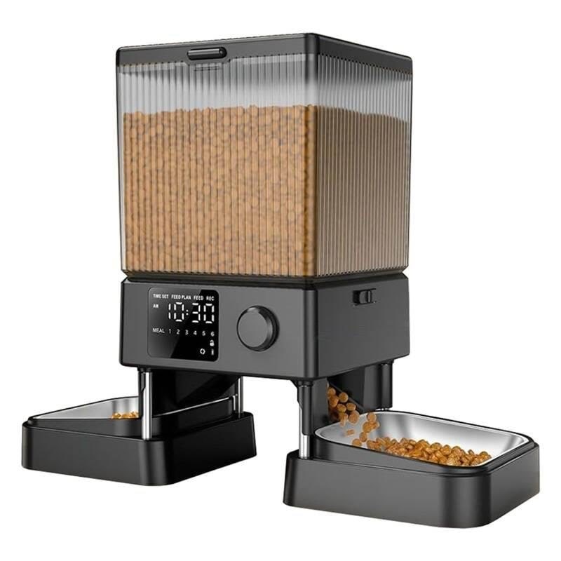 Oneisall Dual Automatic Pet Food Dispenser Hundeudstyr PFD 002