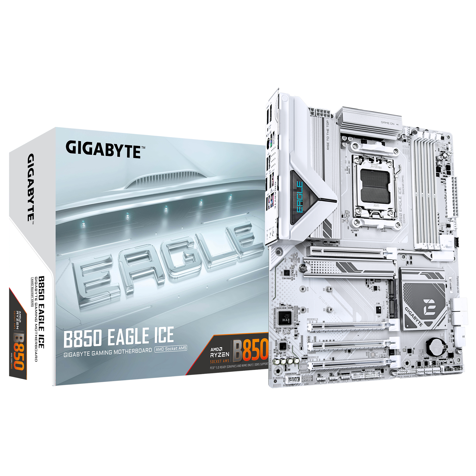 GIGABYTE B850 EAGLE ICE Bundkort - AMD B850 - AMD AM5 - DDR5 RAM - ATX Bundkort