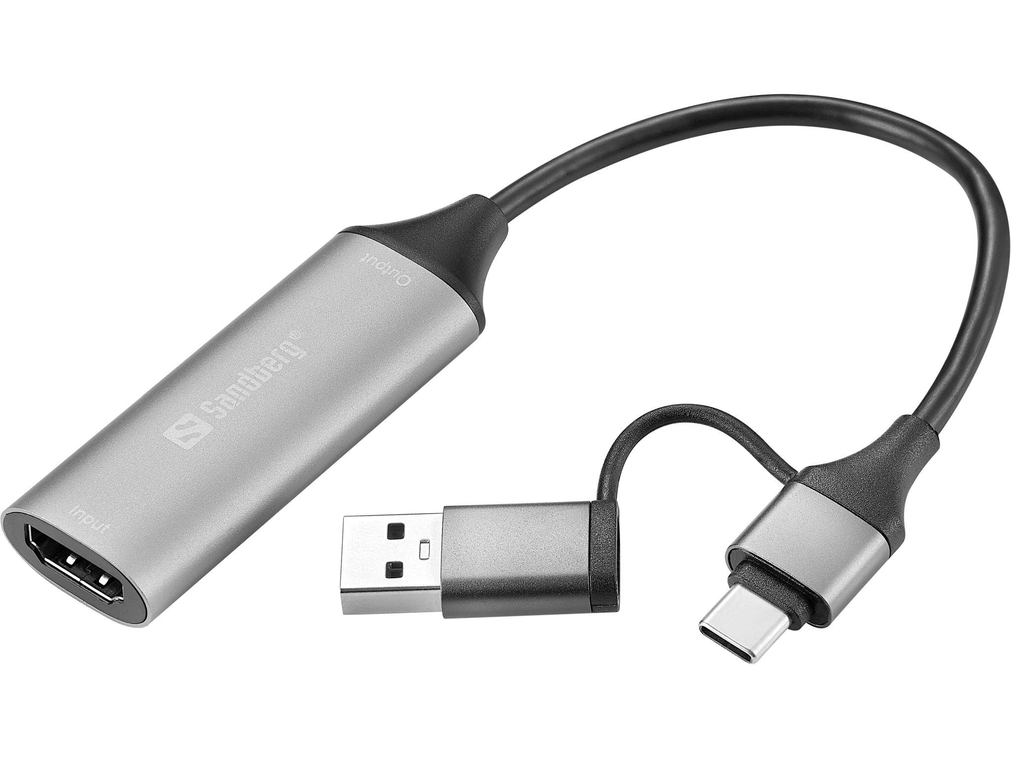 Sandberg USB-C to HDMI Capture Link Skærmkabel Grå 136-70