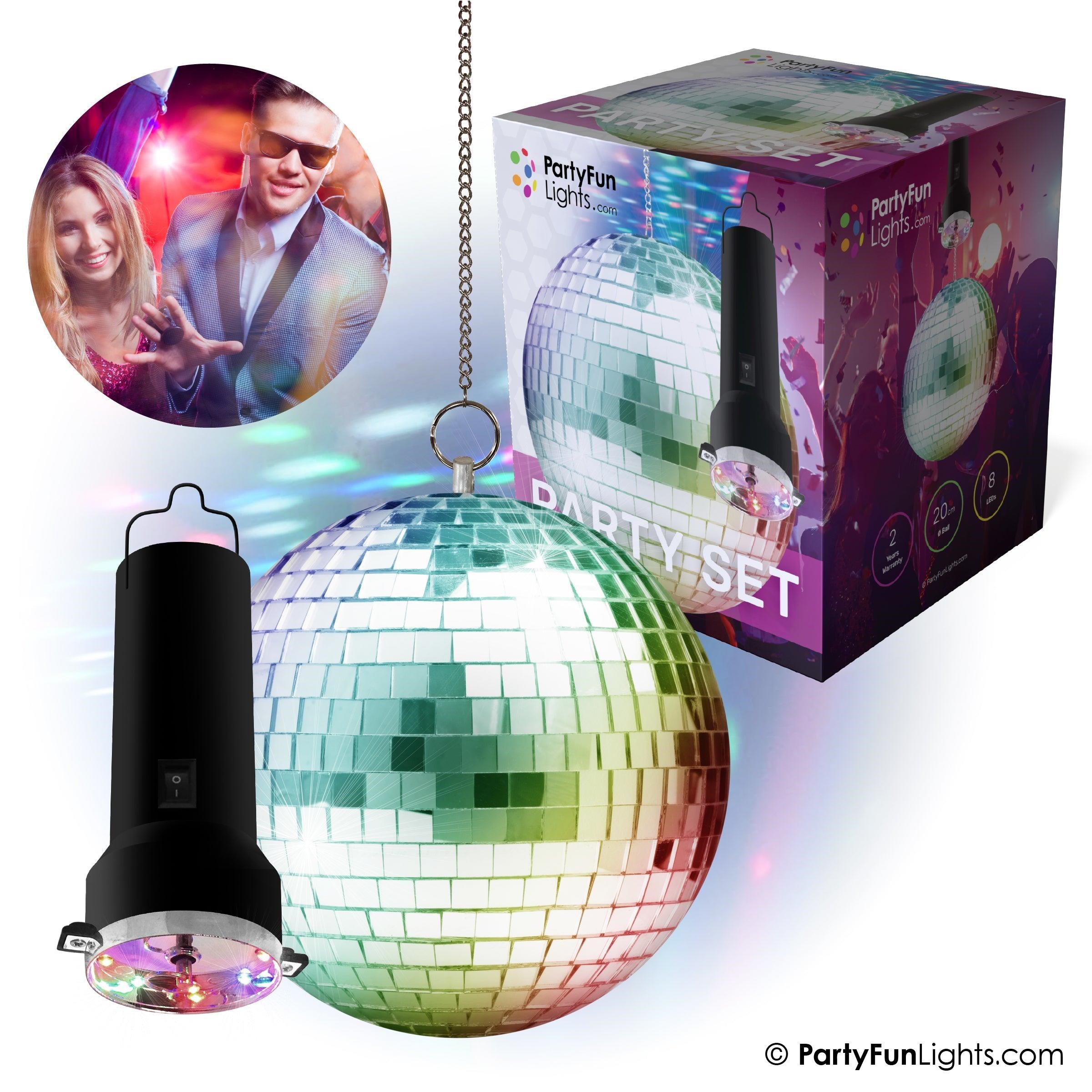 Party Funlight Rotating Mirror Ball with LED Musik 605209
