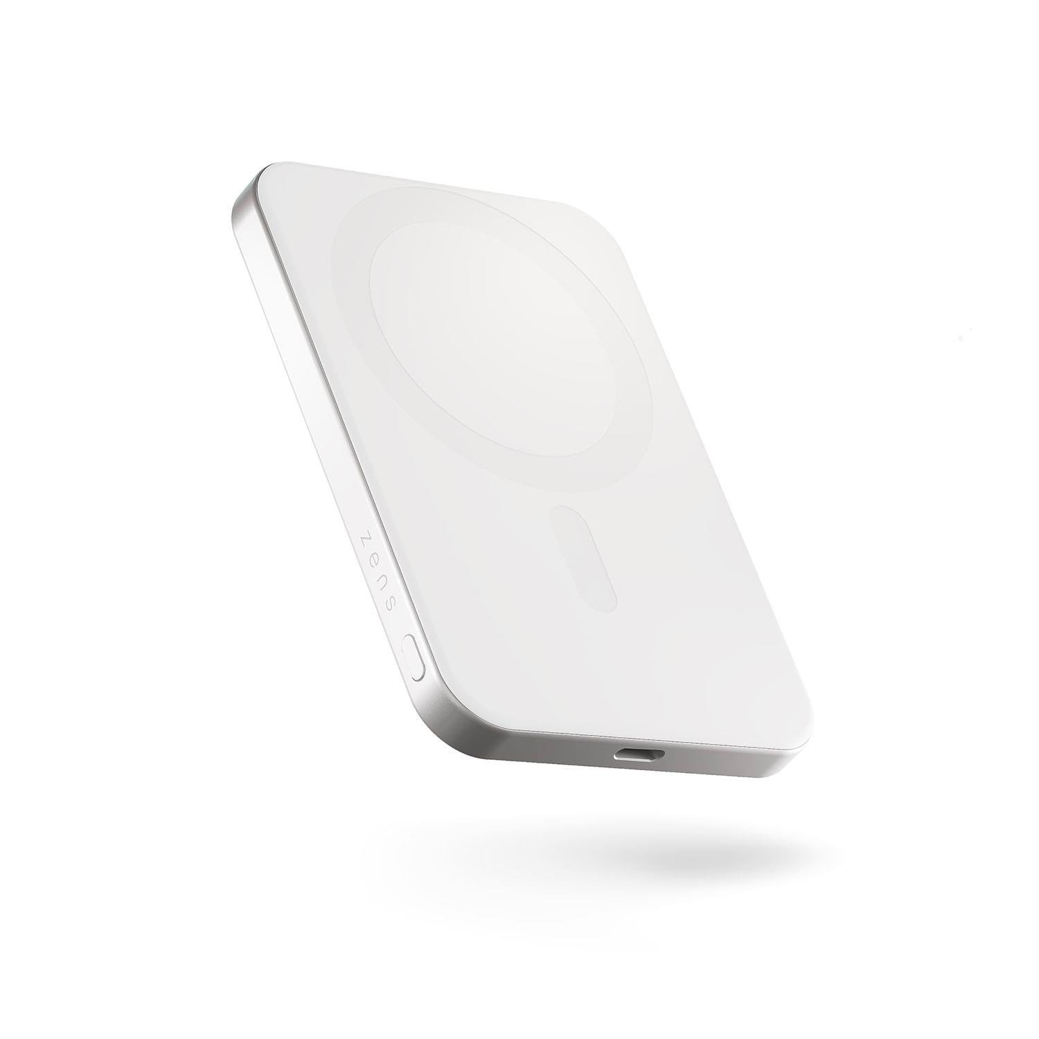 ZENS Slim Qi2 Aluminium Powerbank 5000 mAh - White - 5000 mAh Powerbank Hvid ZEPP05W/00