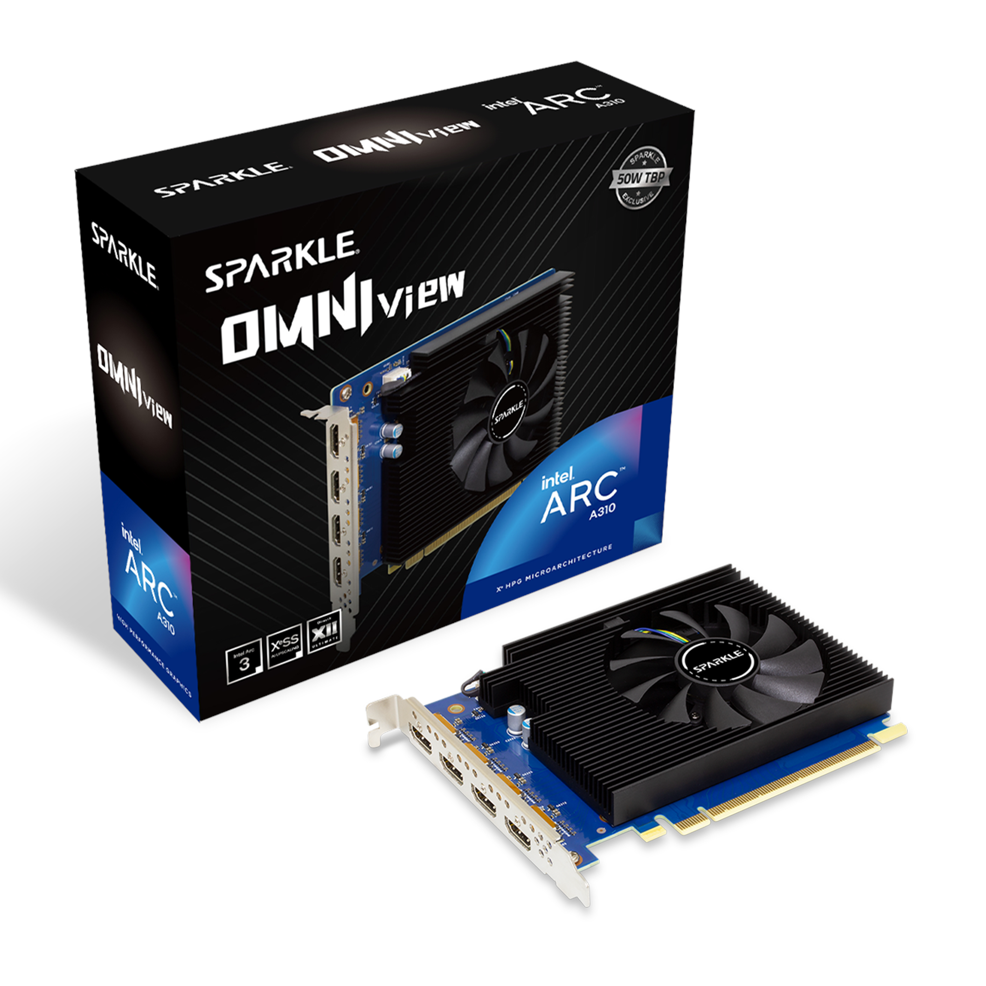 Sparkle Arc A310 OMNI View - 4GB GDDR6 RAM - Grafikkort Grafikkort Blå 1A1-S00424000G