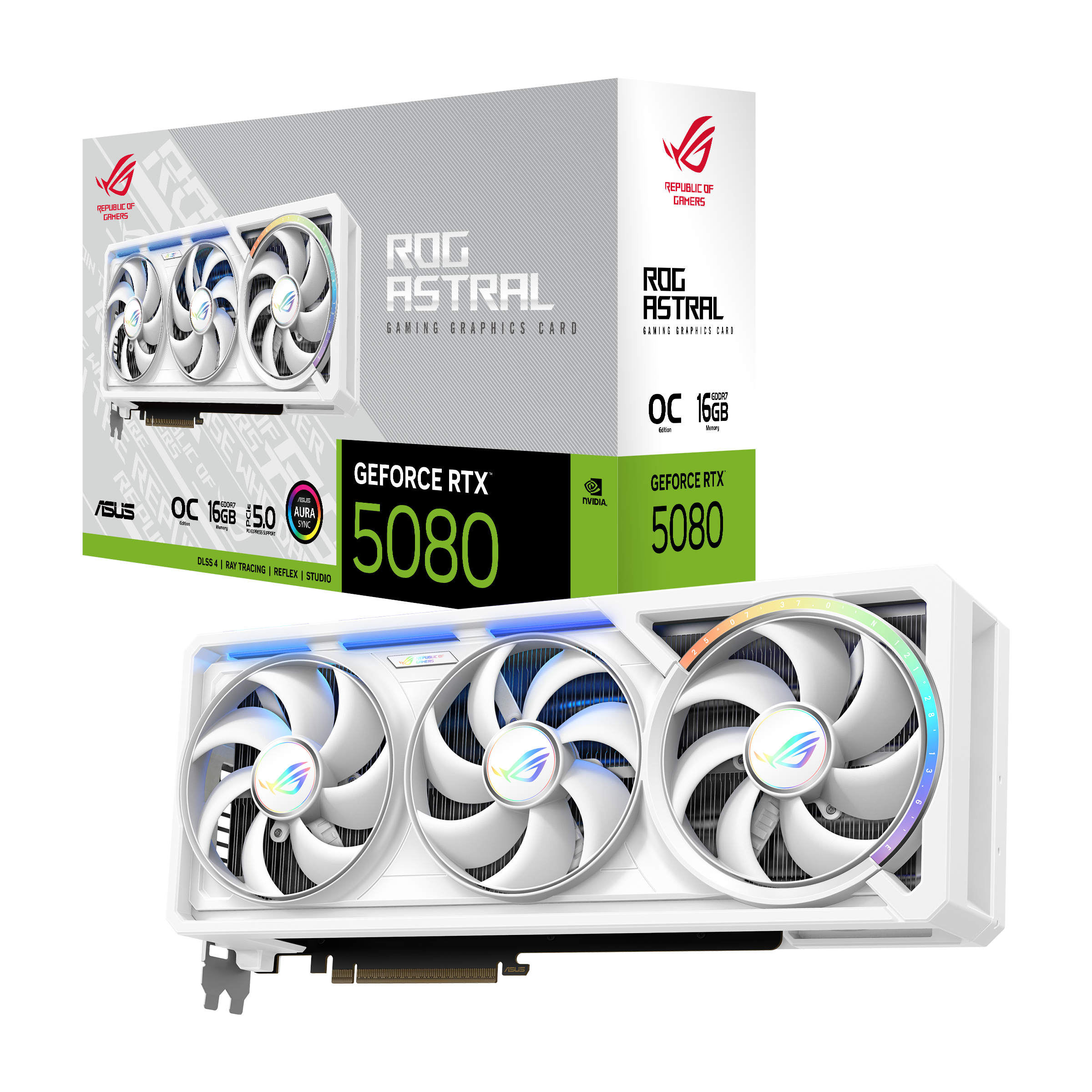 ASUS GeForce RTX 5080 ROG Astral White OC - 16GB GDDR7 RAM - Grafikkort Grafikkort Hvid 90YV0LV4-M0NA00