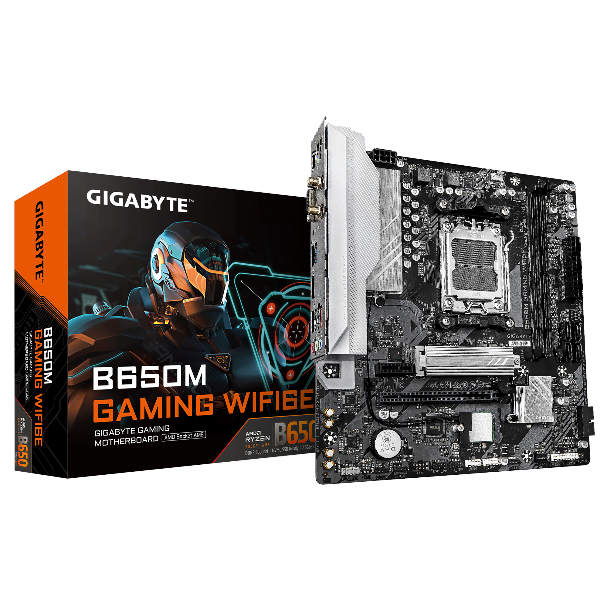 GIGABYTE B650M GAMING WIFI6E Bundkort - AMD B650 - AMD AM5 - DDR5 RAM - Micro-ATX