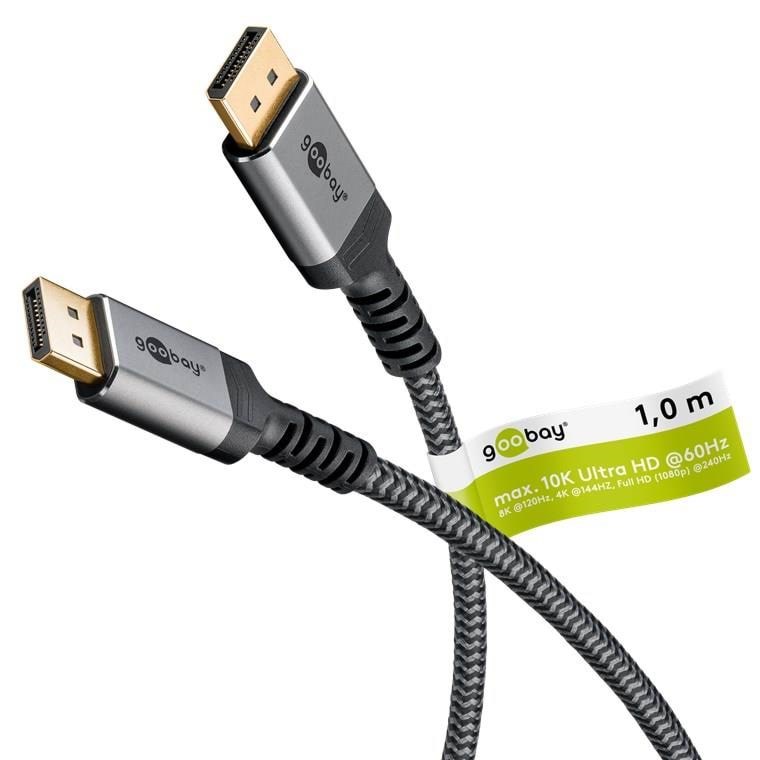 Pro DisplayPort Plus 2.0/2.1 - Skærmkabel - 3m - Grå Skærmkabel DP-plus-2.1/2.0-3m-grey