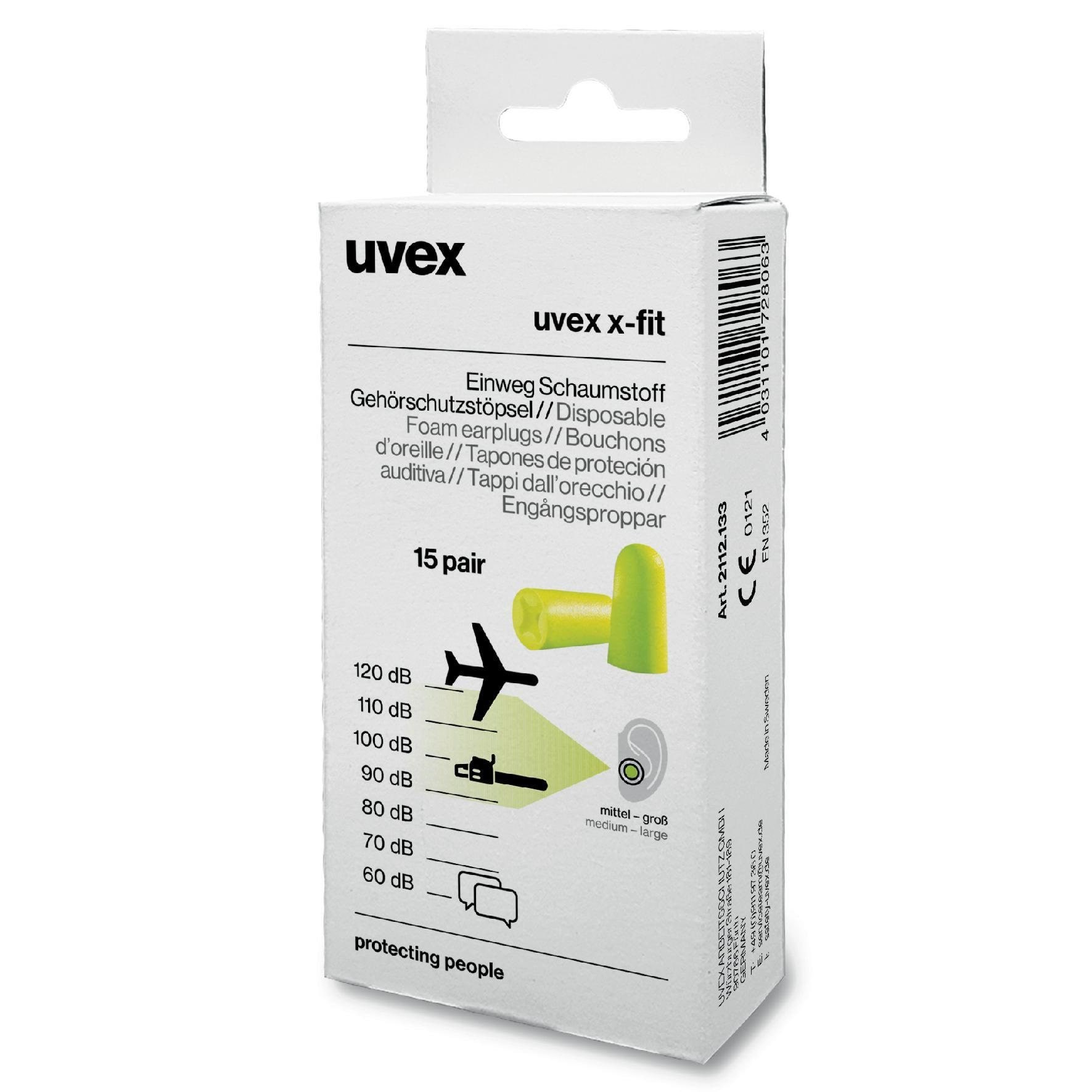 Uvex Ørepropper 15 stk Sikkerhed 2112133