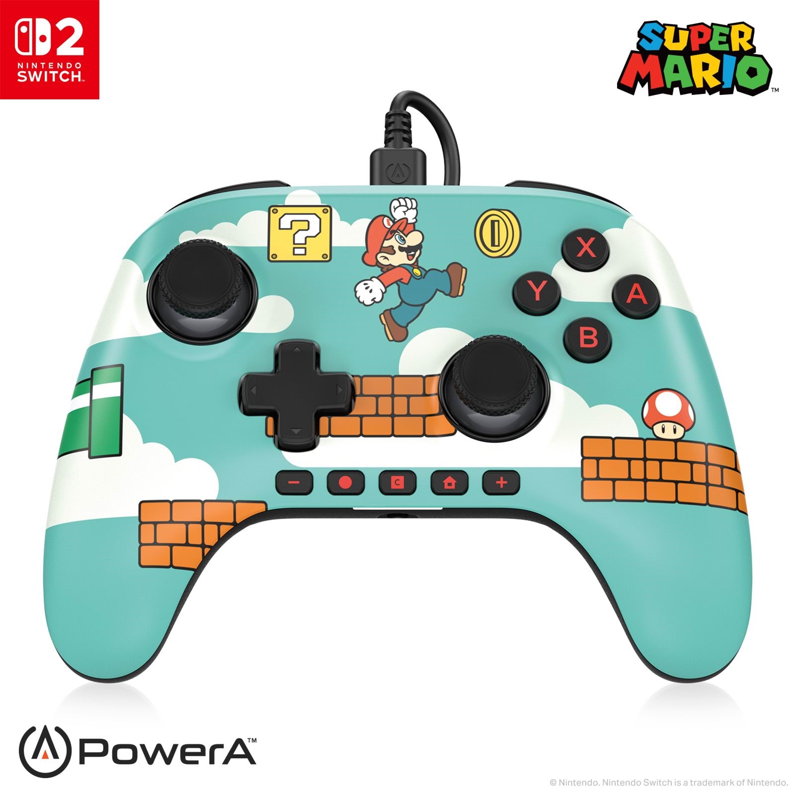 PowerA Advantage-controller med kabel til Nintendo Switch 2 - Mario Time