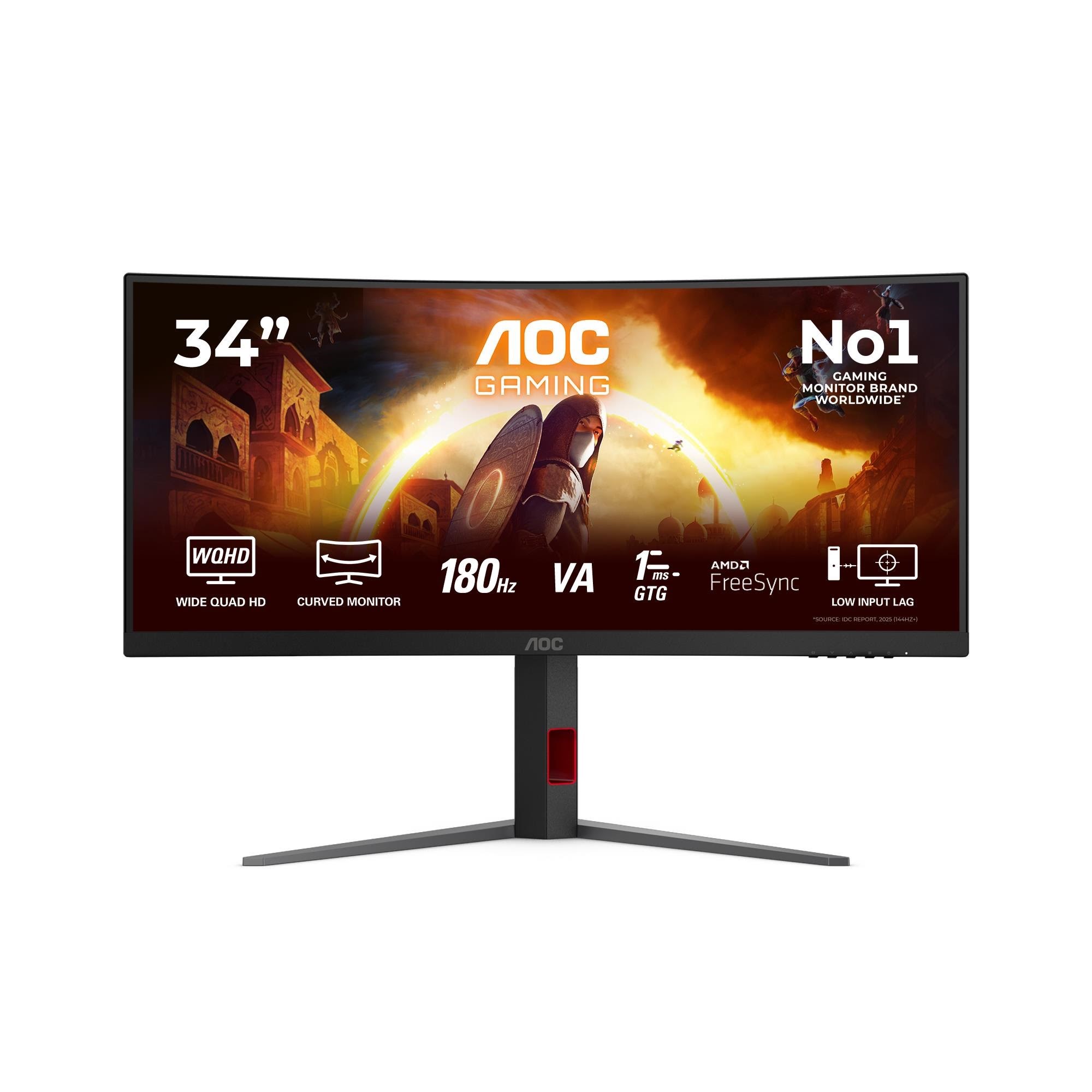 34" AOC CU34G4 - 3440x1440 (UWQHD) - 180Hz - VA Computerskærm Red