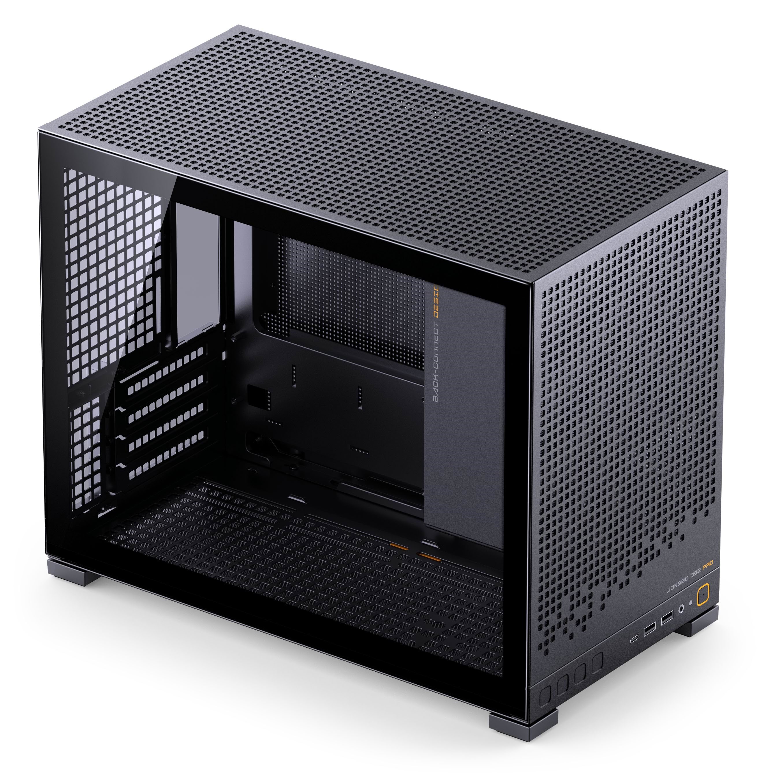 Jonsbo D32 PRO Black - Kabinet - Miditower - Sort Kabinet