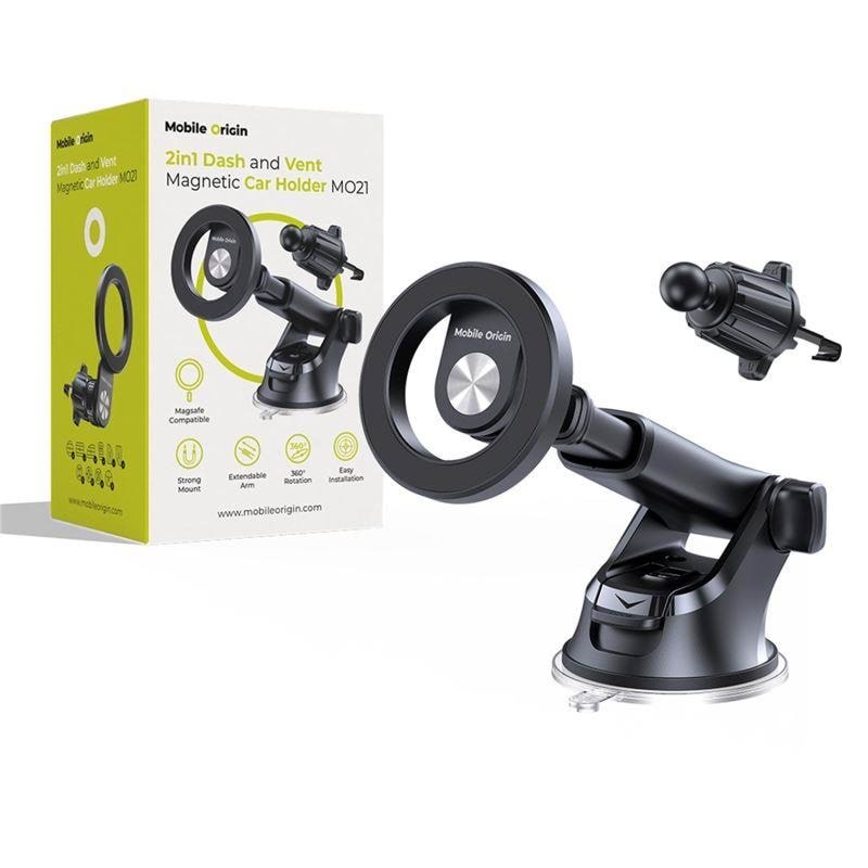 Mobile Origin 2in1 Dash and Vent Magnetic Car Holder - MO21 Mobil Tilbehør MO-DAV-MCH