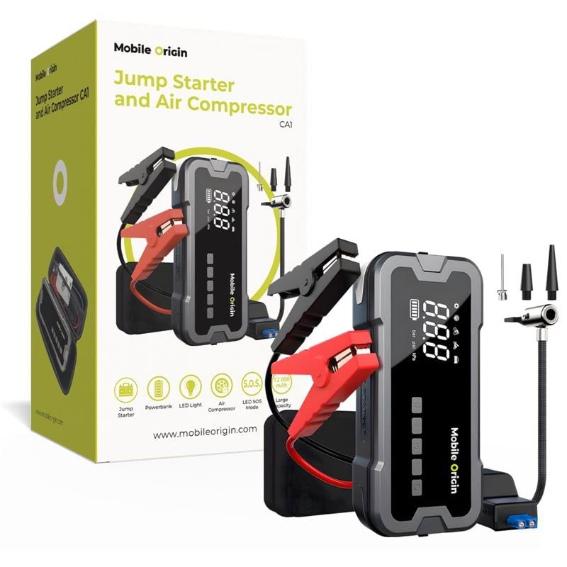 Mobile Origin JumpStarter and Air Compressor CA1 - 12000 mAh Powerbank MO-JSC-CA1