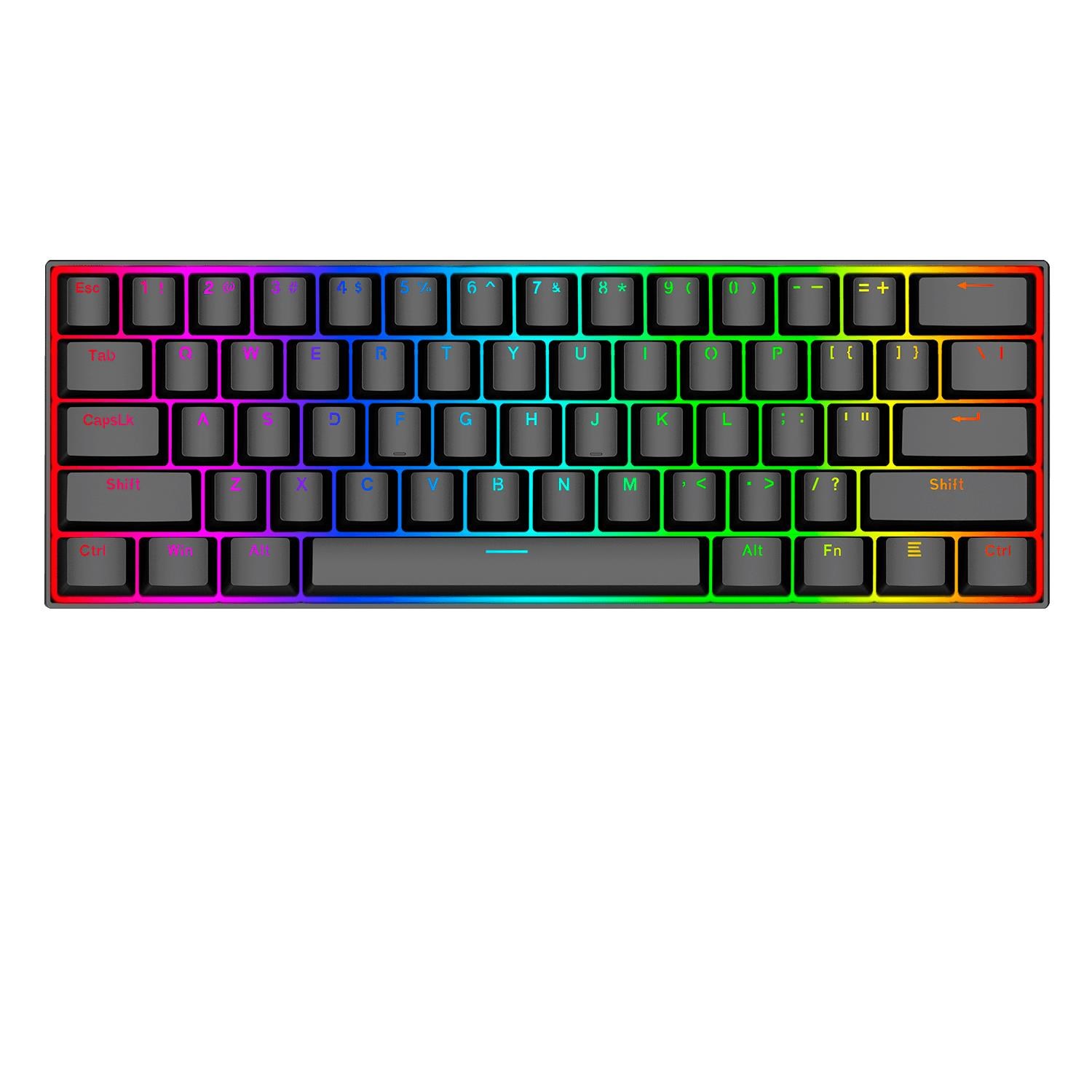 REDRAGON K630RGB-1 Gaming Mechanical Keyboard - Gaming Tastatur - Uden Numpad - Amerikansk engelsk - Sort