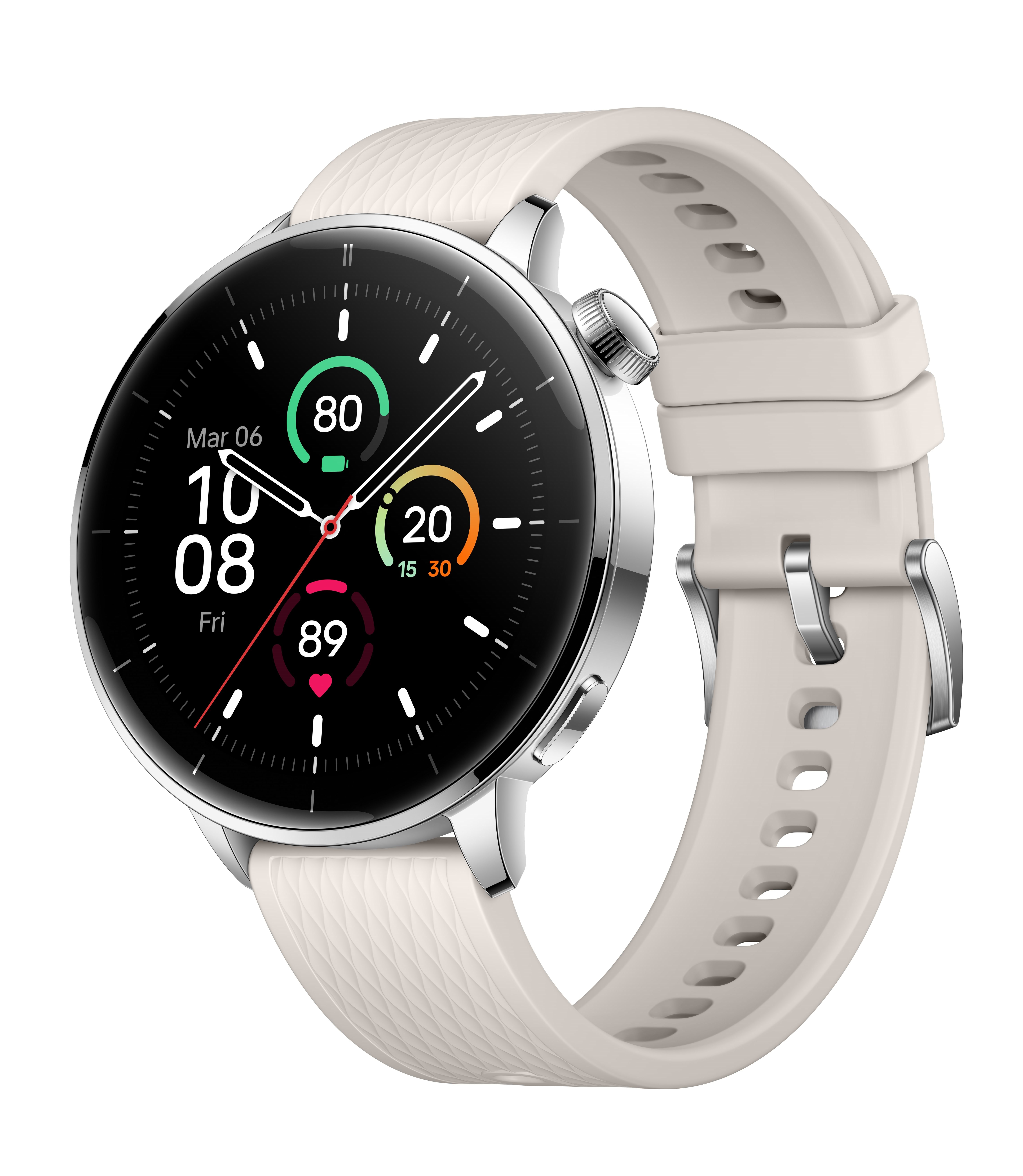 OnePlus Watch 3 43mm - Silver Steel Smartwatch Hvid 5491100422