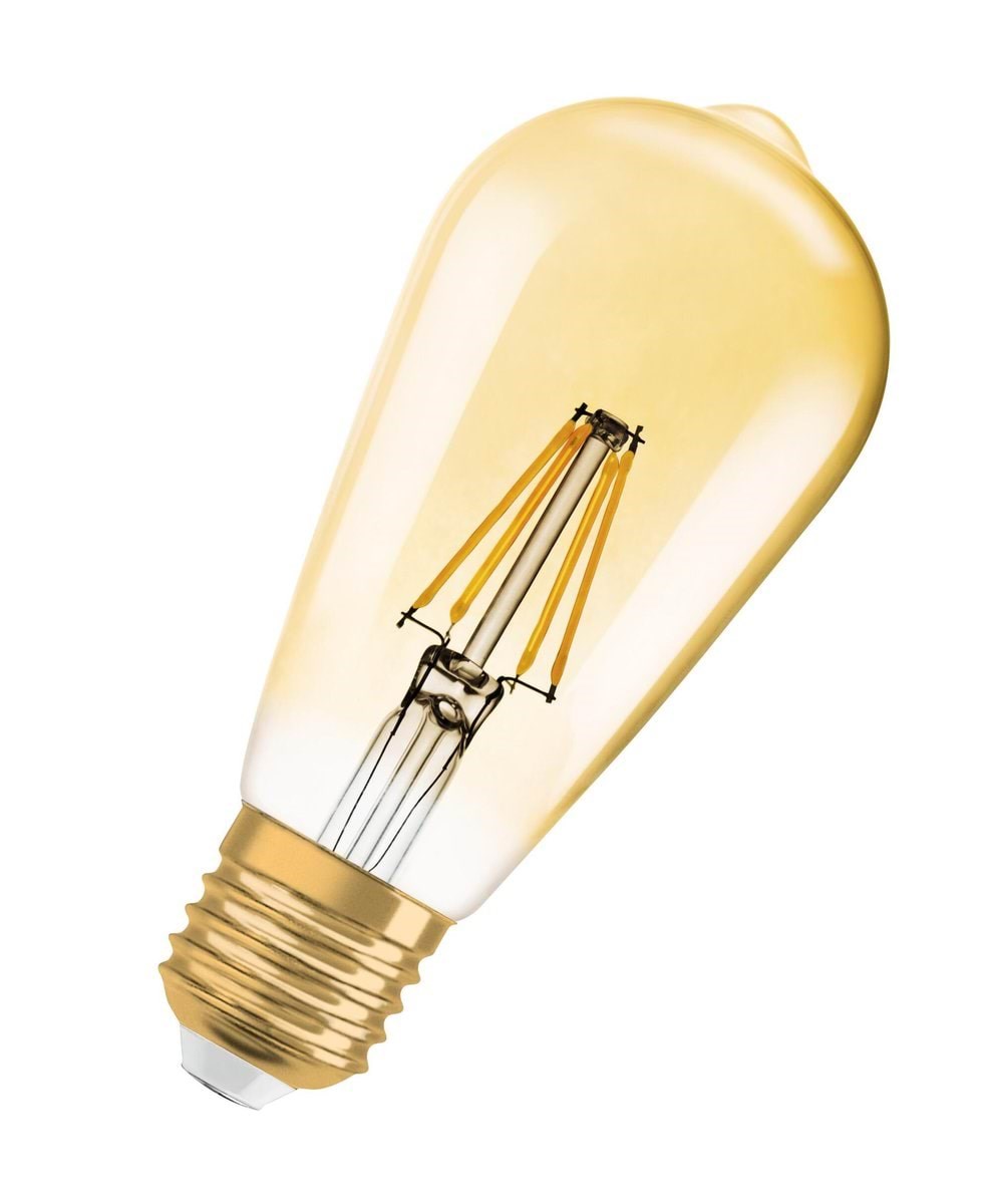 Osram LED pære Vintage 1906 Edison Filament 725lm 6,5W/824 (55W) Guld Dæmpbar E27 Lyskilde 4099854081514