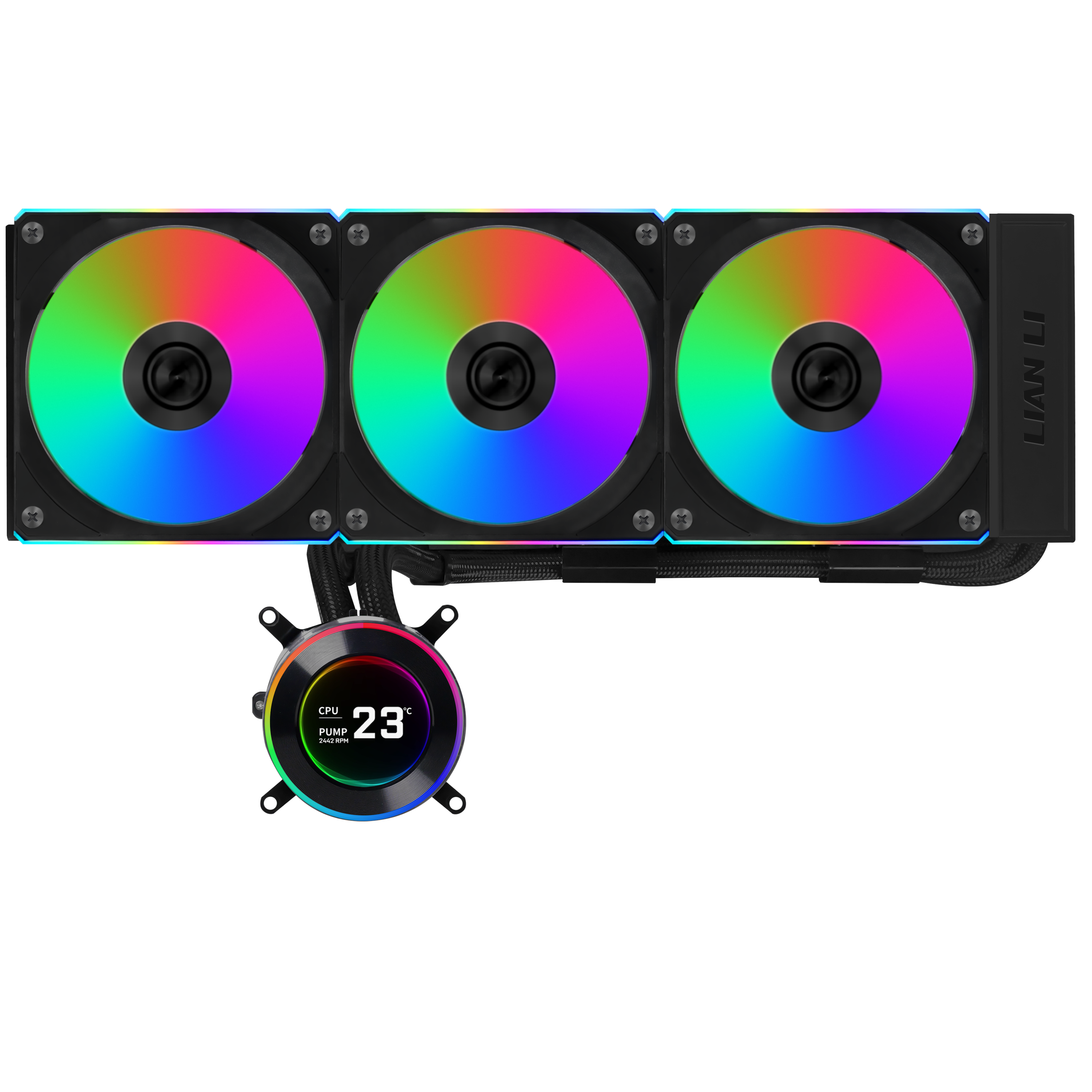 Lian Li Hydroshift II LCD-C 360CL Black - CPU Vandkøling - Max 28 dBA Cpu Køler Sort med RGB lys G89.GHS2LCD36RB.00