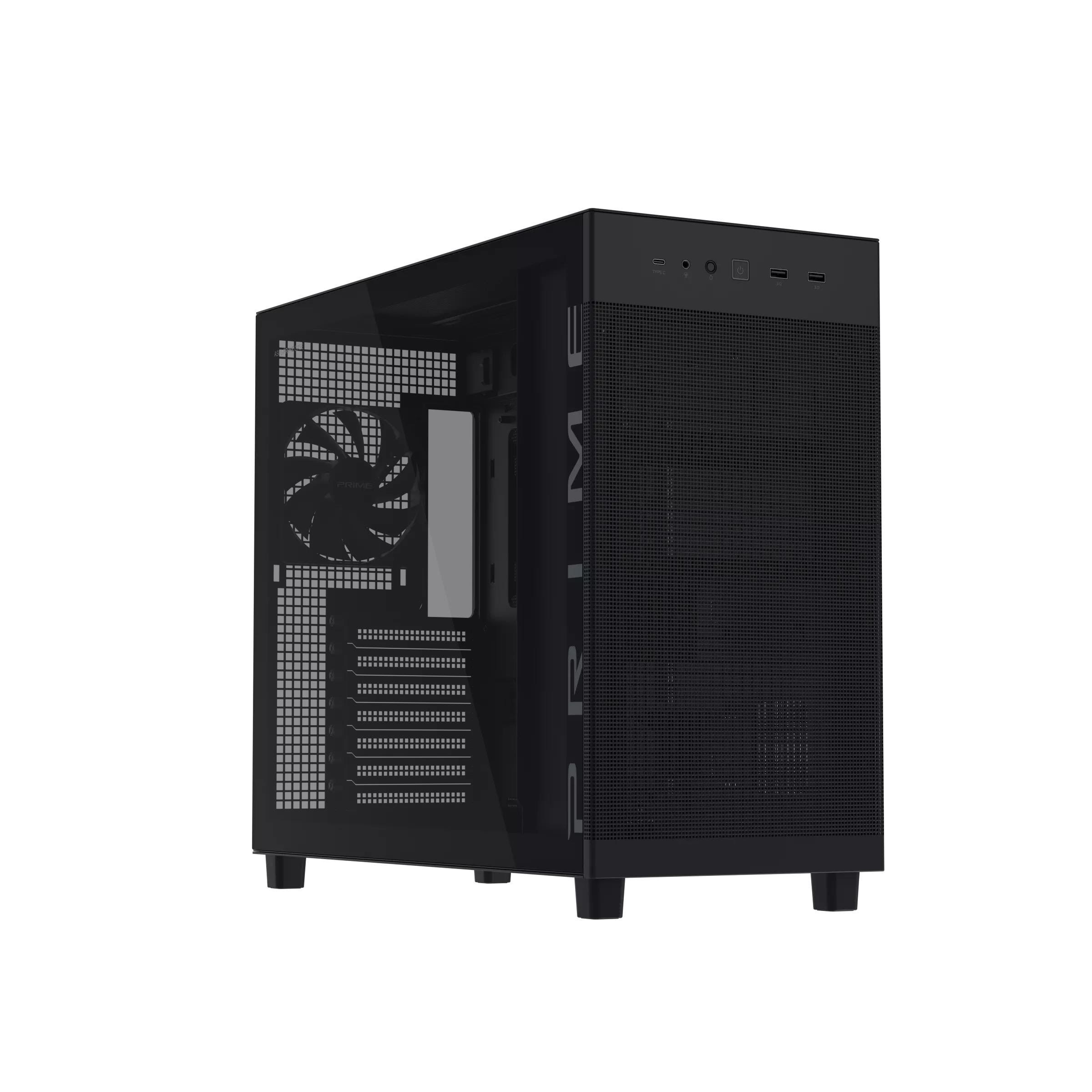 ASUS Prime AP303 TG Black - Kabinet - Miditower - Sort Kabinet 90DC00V0-B39010