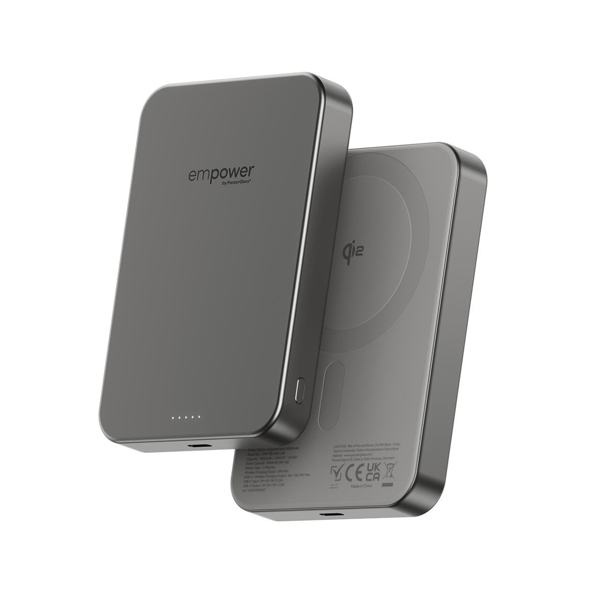empower by PanzerGlass empower Bank | 10000mAh | Titanium - 10000 mAh Powerbank Sølv EM77942