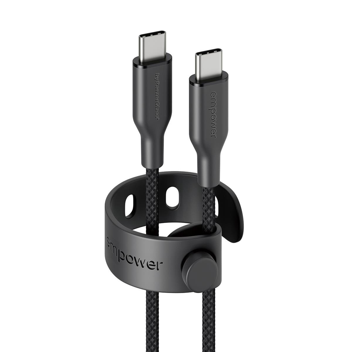 empower by PanzerGlass Racing 60W USB-C to USB-C Cable | USB 2.0 | 1.2M | Space Black