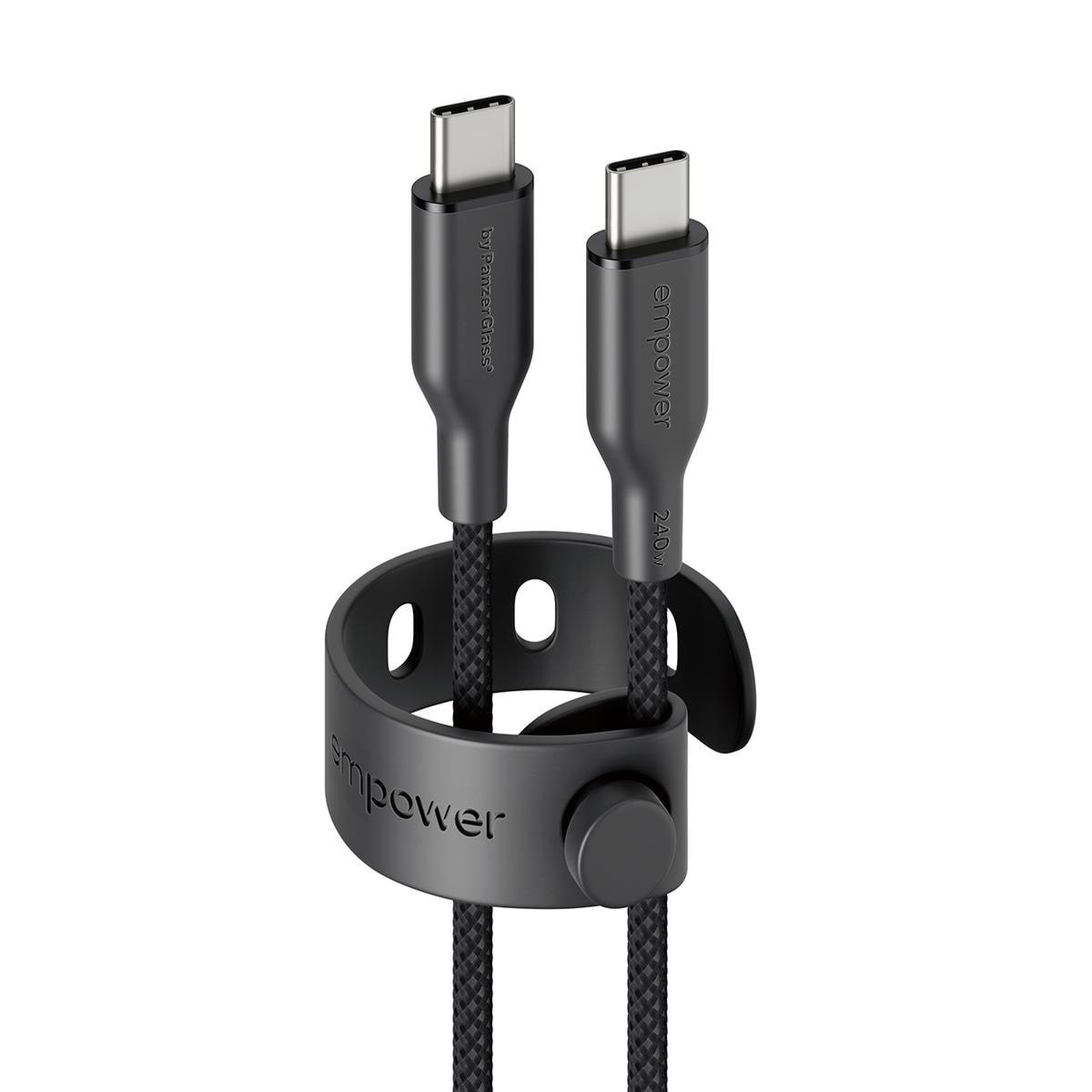 empower by PanzerGlass Racing 240W USB-C to USB-C Cable | USB 2.0 | 2M | Space Black