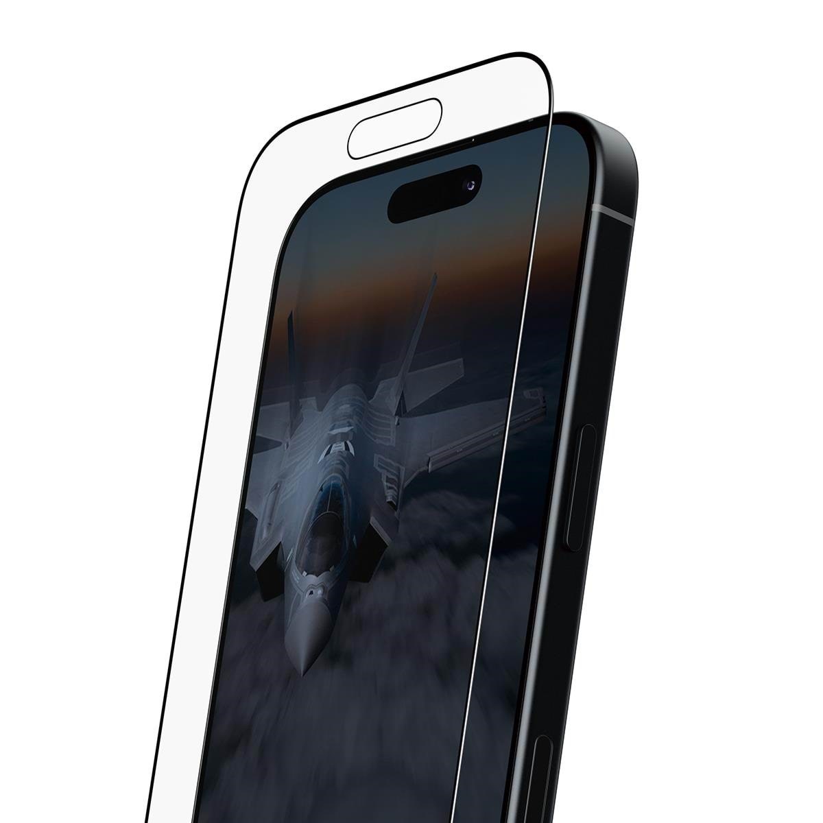 PanzerGlass Stealth Screen Protector w. Black Frame iPhone 17 | iPhone 16 Pro | Ultra-Wide Fit w. FASTFIT IN-A-BOX Beskyttelsesglas PG54911