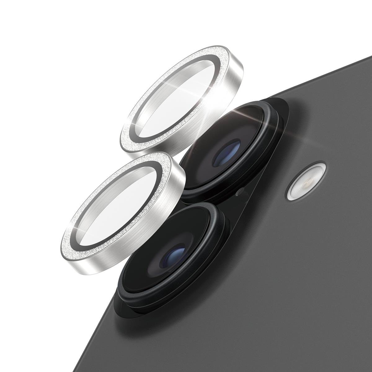PanzerGlass Hoops Glitter Silver Camera Lens Protector iPhone 17 | iPhone 16 | 16 Plus Beskyttelsesglas PG32465