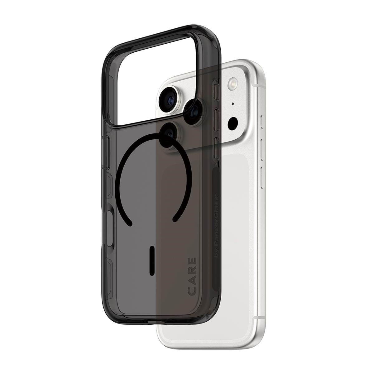 CARE by PanzerGlass Smokey Case w. Black MagSafe iPhone 18 Pro | 17 Pro Mobilcover CR68423