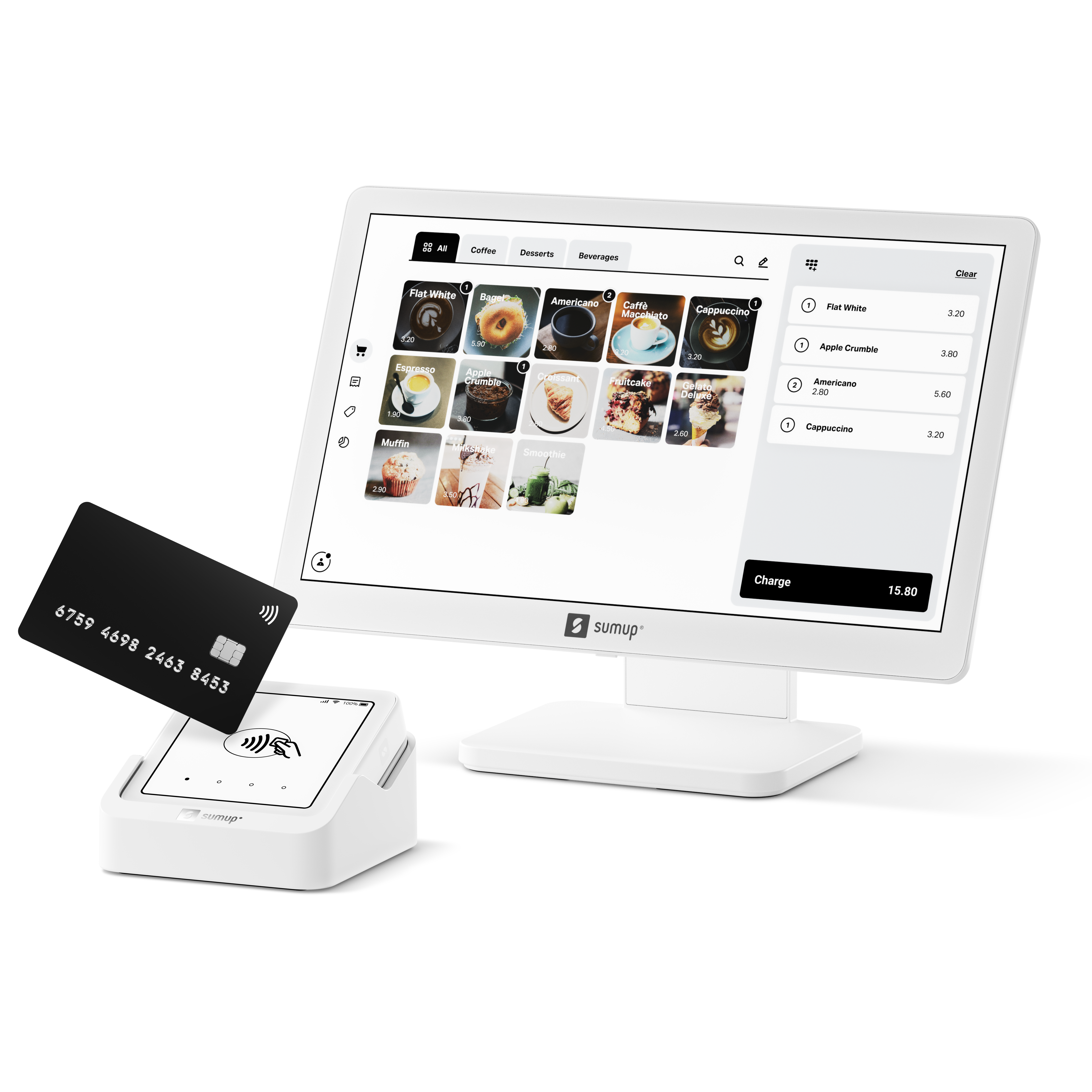 SumUp POS Lite + Solo betalingsterminal Kasseapparat 800607401