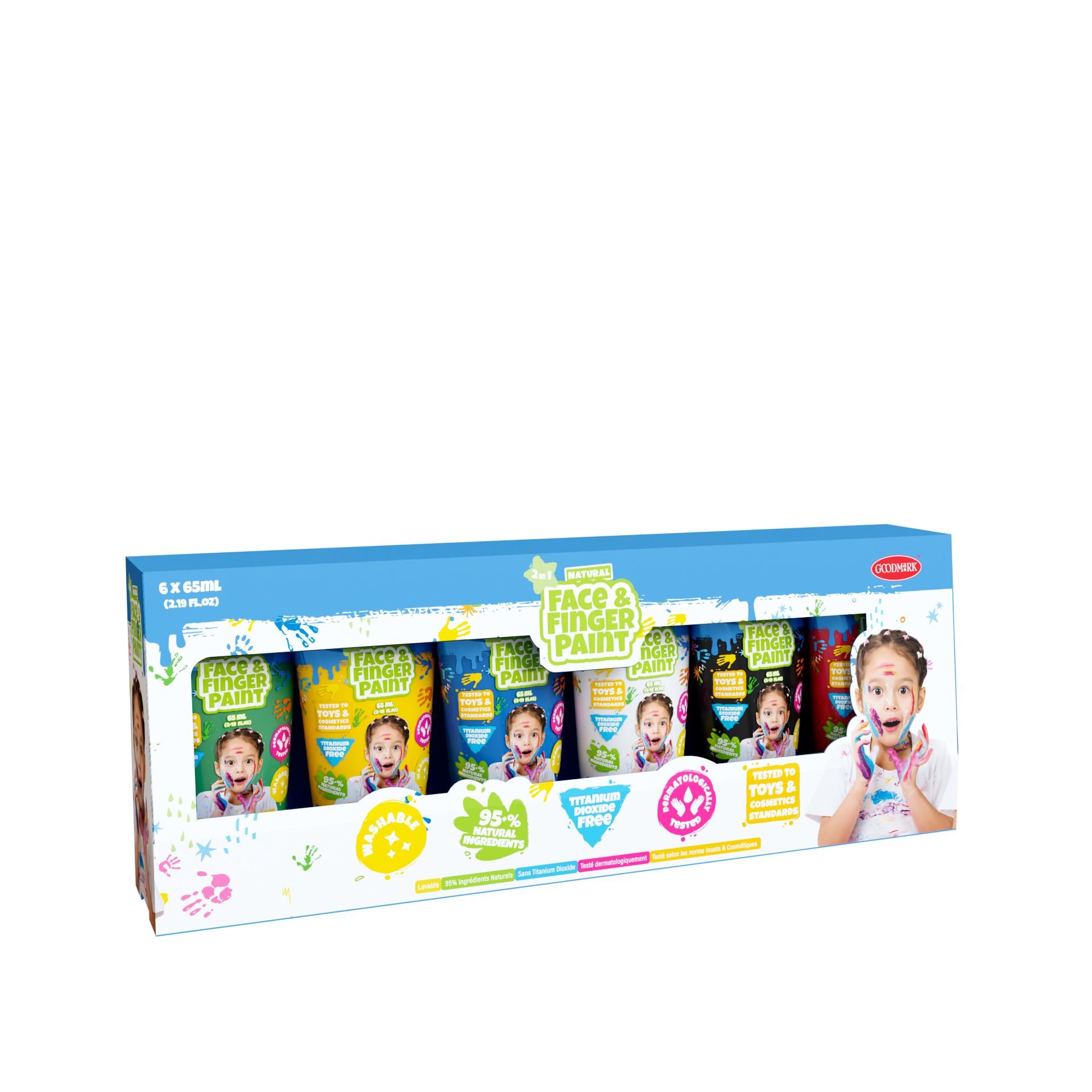Natural Face & Finger Paint 65ml Tubes 6-Pack Kreativt Legetøj 109004