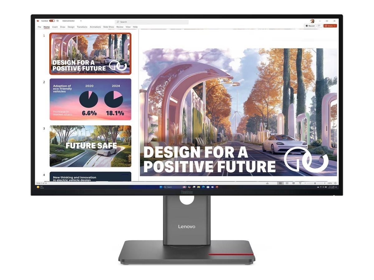 27" Lenovo ThinkVision P27QD-40 - 2560x1440 (QHD) - 120Hz - IPS - 140W USB-C Computerskærm Black 64B3GAT2EU