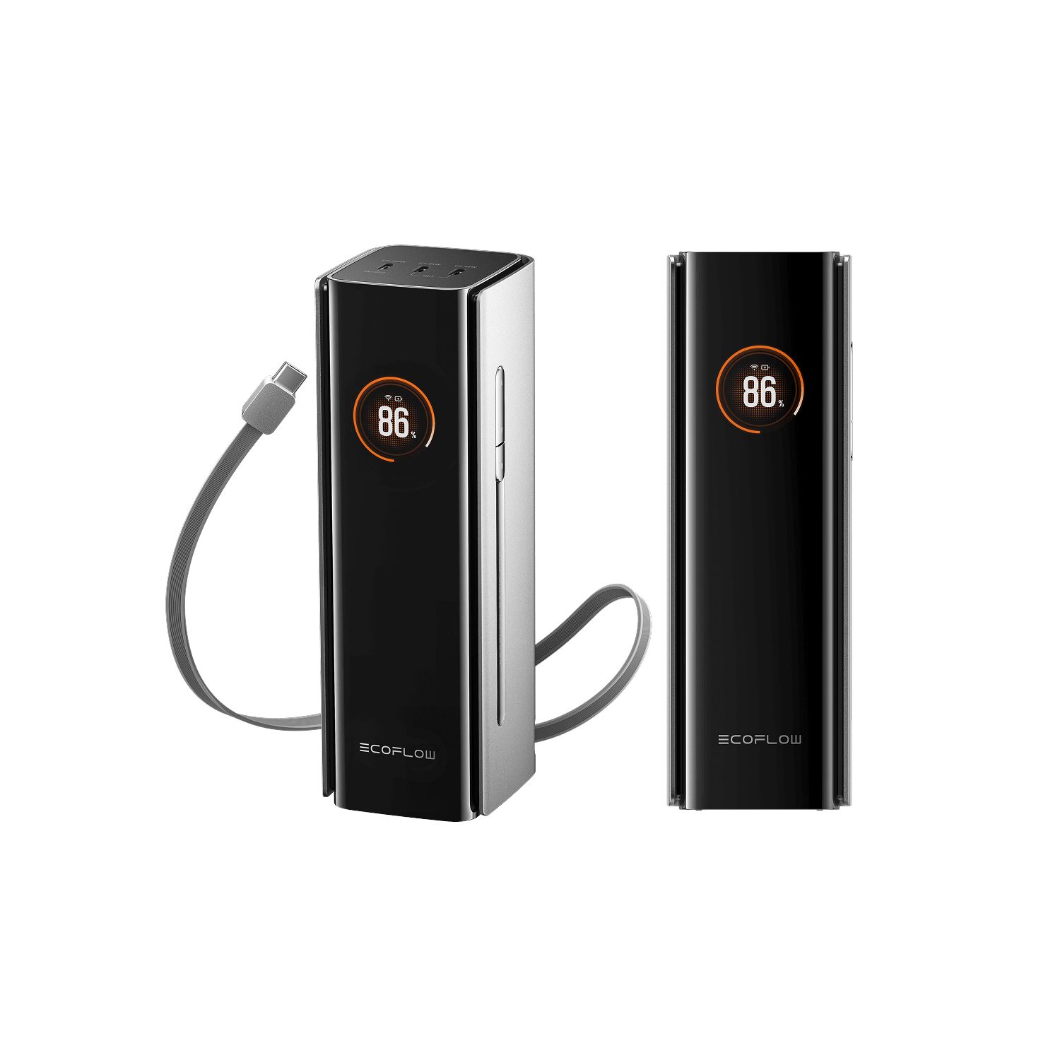 EcoFlow RAPID Pro 27K - 300W - Indbygget 140W USB-C-kabel - 27650 mAh Powerbank Sølv EF-RAPIDPRO27K-EU