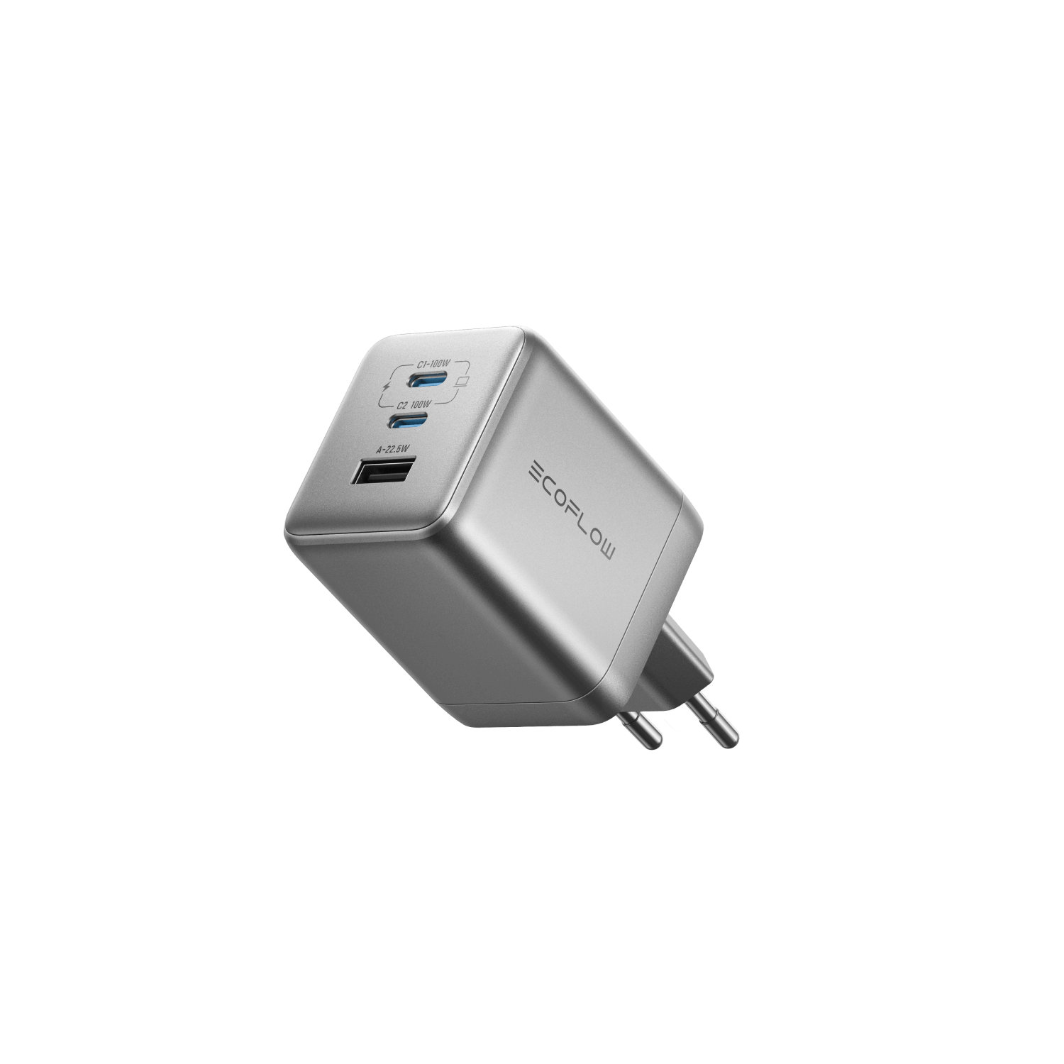 EcoFlow RAPID Pro 100W - GaN Fast Charger (USB-A + 2x USB-C) Mobil Oplader EFA-100W-GAN-CHARGER