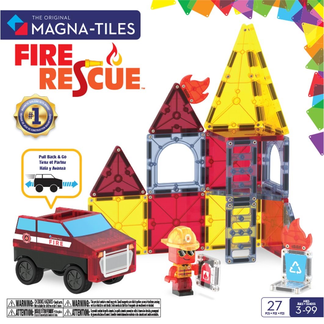 Magna-Tiles Brand- og redningsstation 27 dele Konstruktionslegetøj 90360