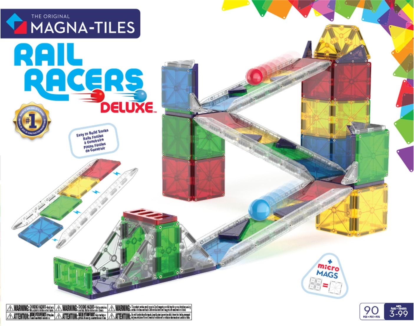 Magna-Tiles Deluxe Kuglebane 90 dele Konstruktionslegetøj 90361