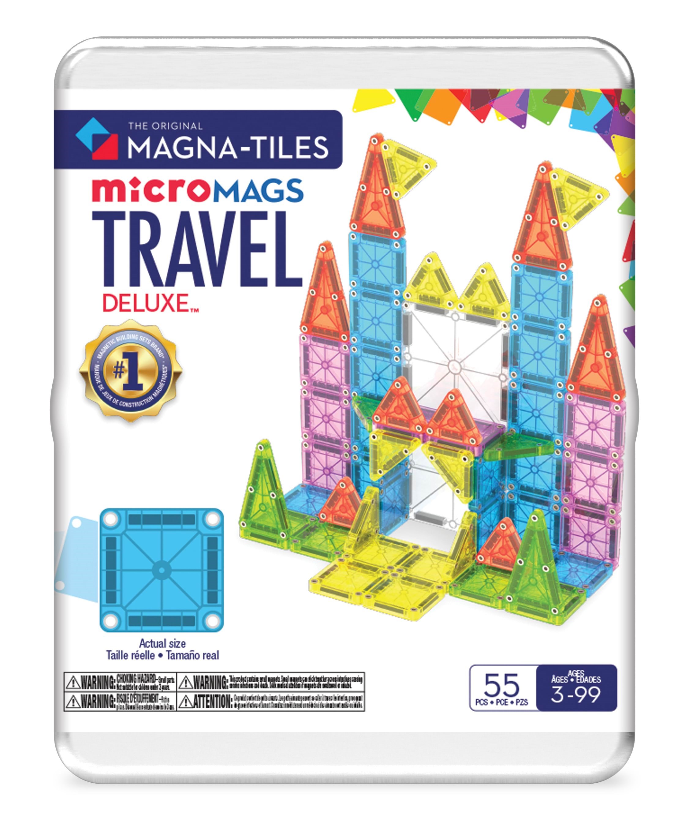 Magna-Tiles MAGNA-TILES microMAGS Deluxe rejsesæt i æske, 55 dele Konstruktionslegetøj 90365