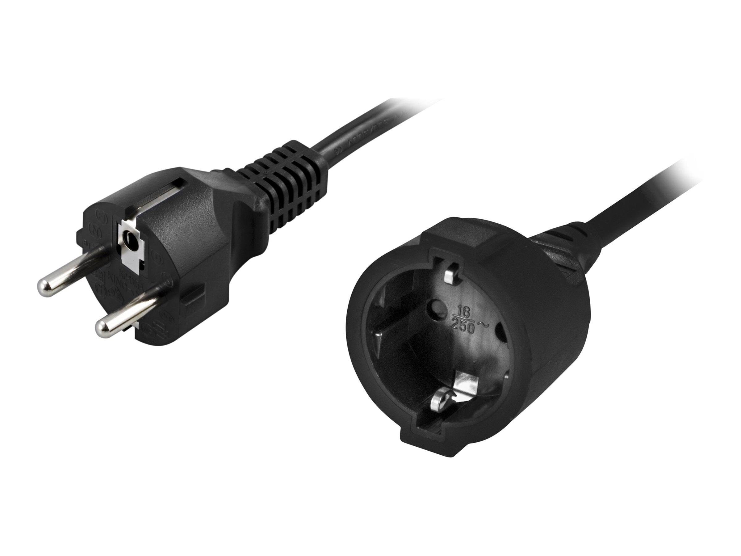 Deltaco DEL-112S - power extension cable - power CEE 7/7 to CEE 7/4 - 3 m